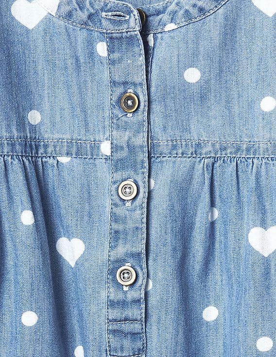 Buy GAP Girls Girls Blue 1969 Heart Denim Shirt Dress - NNNOW.com
