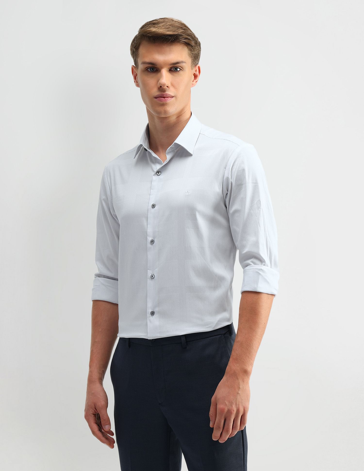 Arrow Newyork Brooklyn Fit Pinstriped Shirt