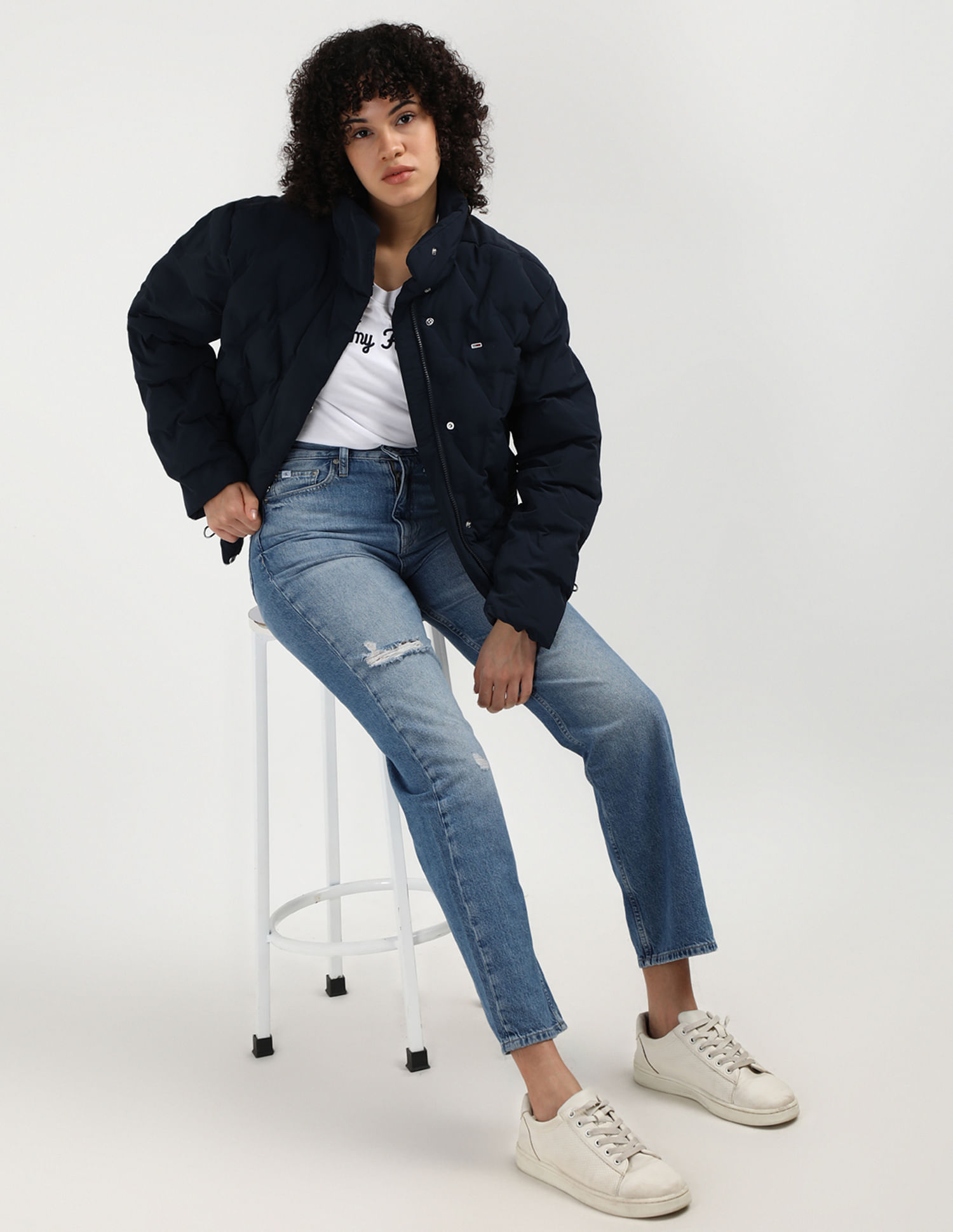 Black Tommy Jeans Short Casual Puffer Casual Jacket Nnnow Tommy