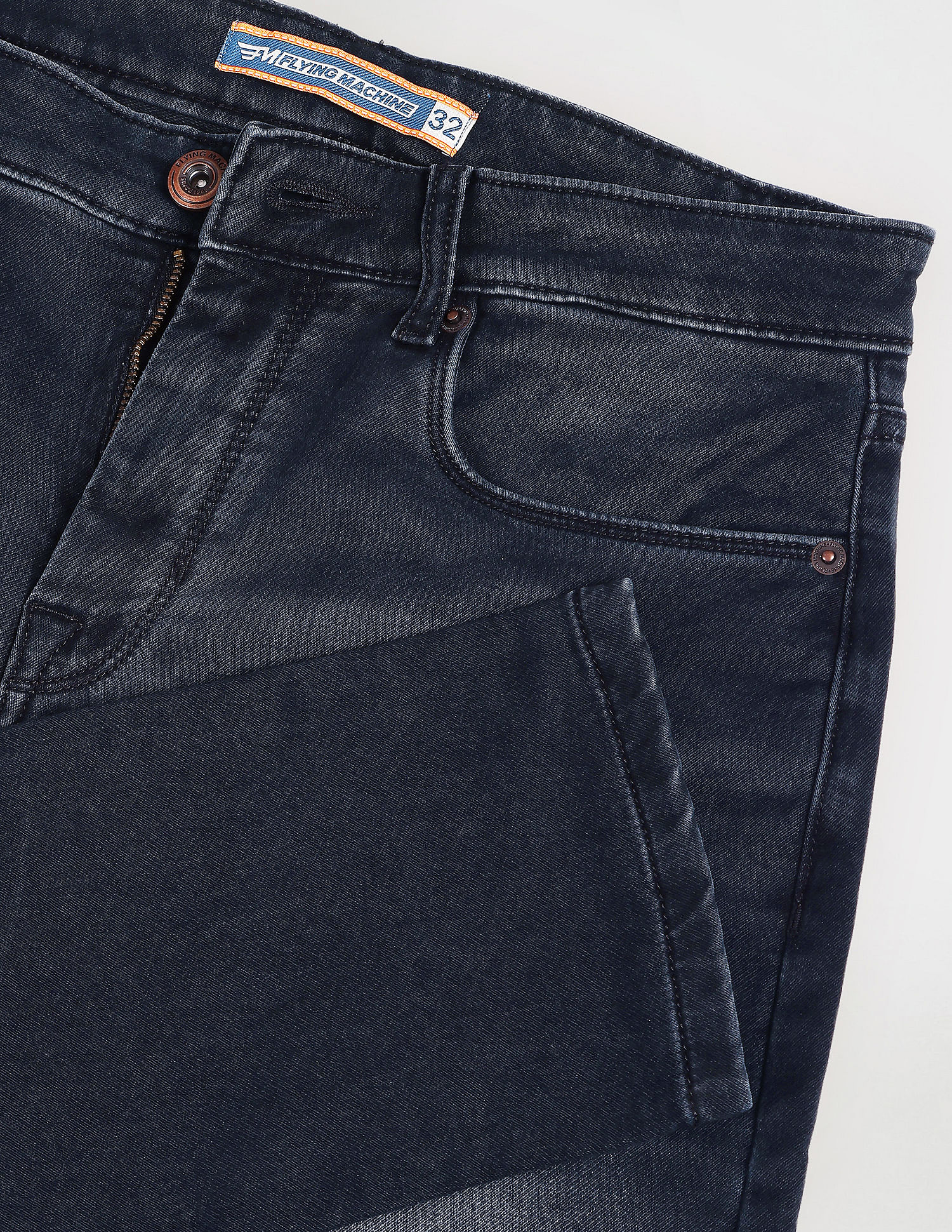 Flying Machine Stone Wash Slash Slim Fit Jeans