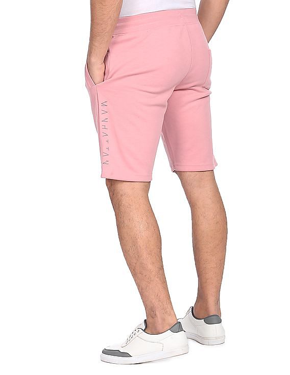 mens pink drawstring shorts
