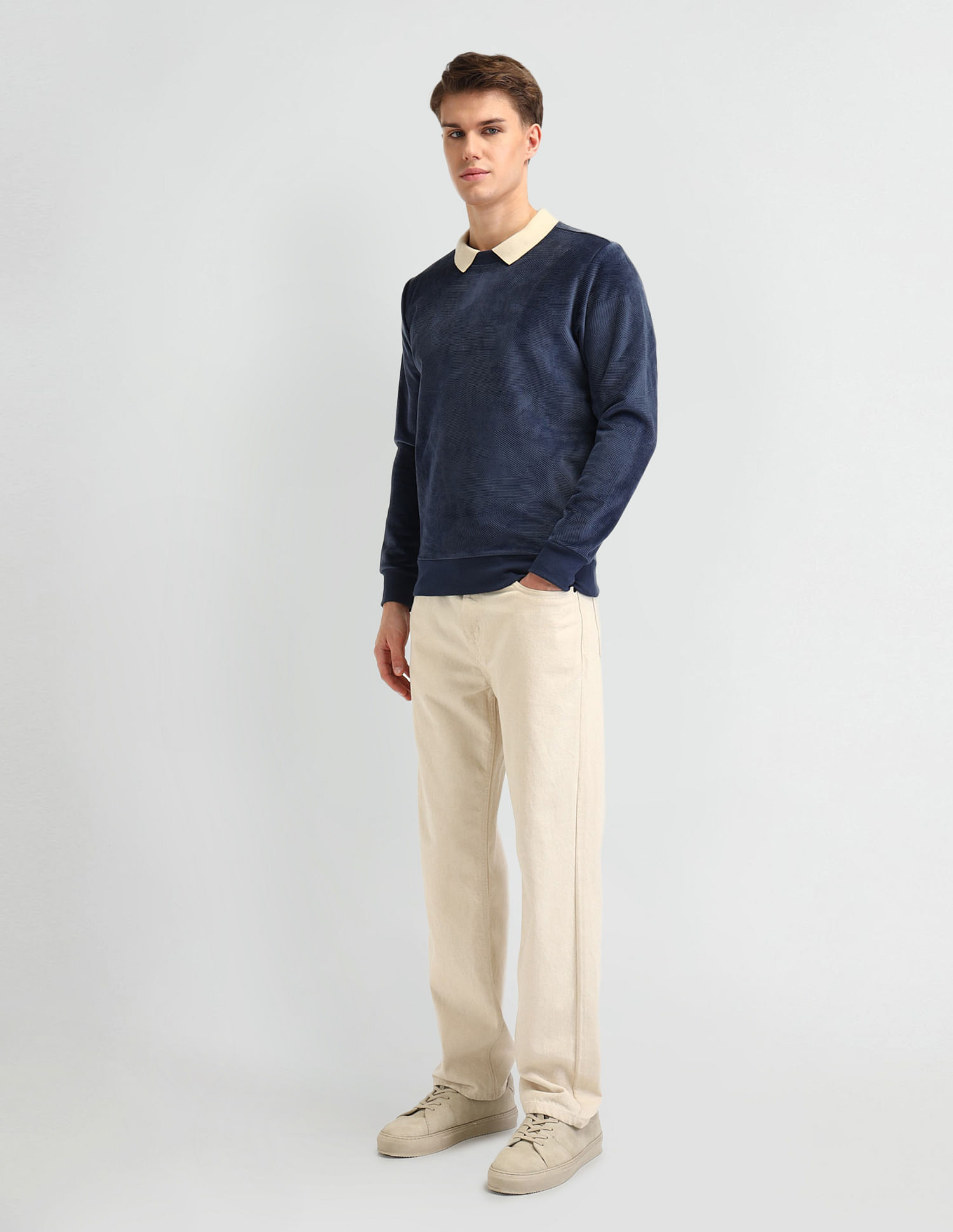 Arrow Textured Dobby Weave Trouser