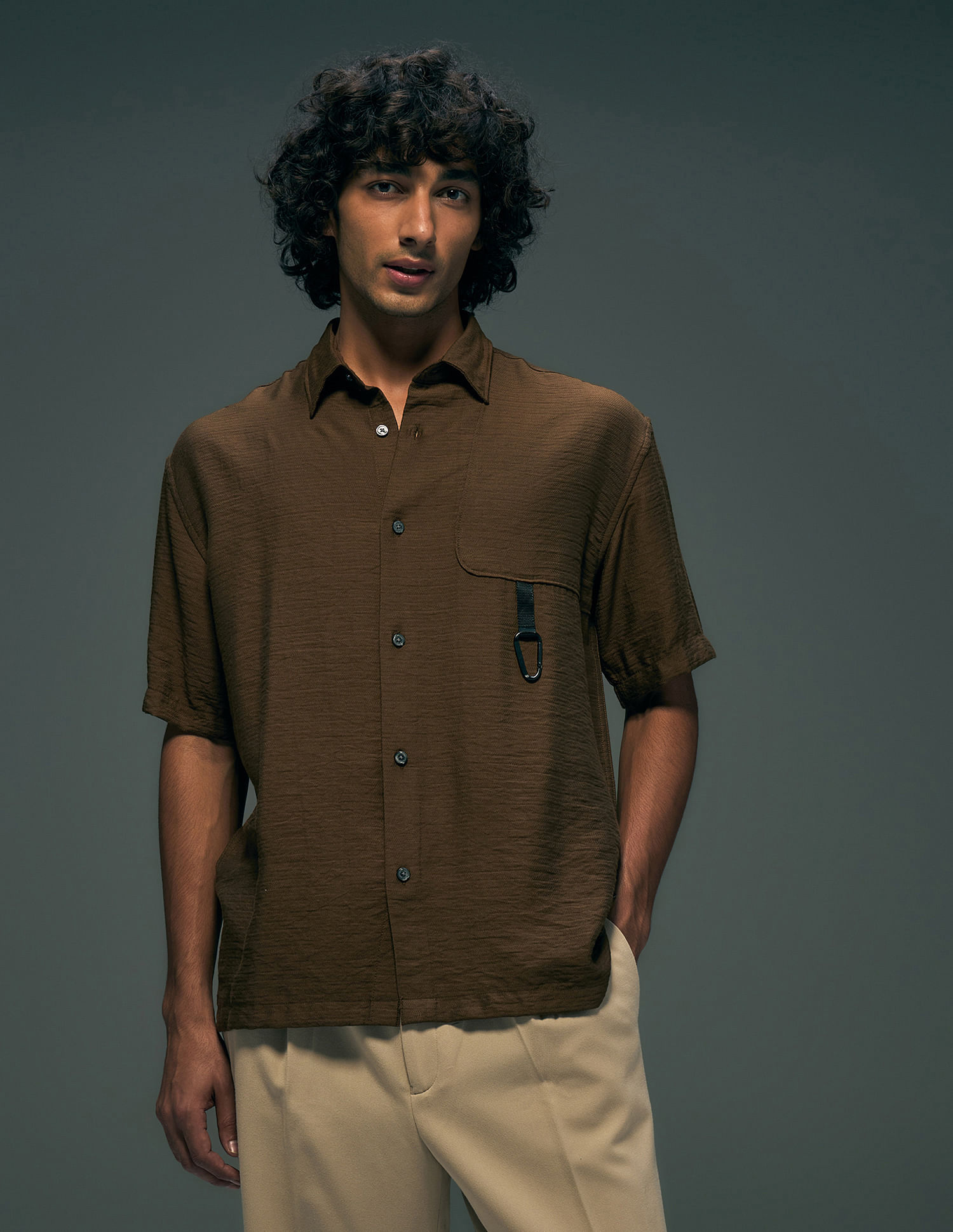 Flying Machine Textured Oversized Fit Shirt