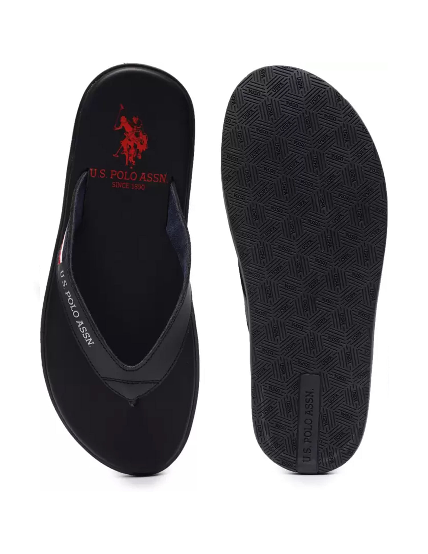 U.S. Polo Assn. Men Leather Wanor Flip Flops