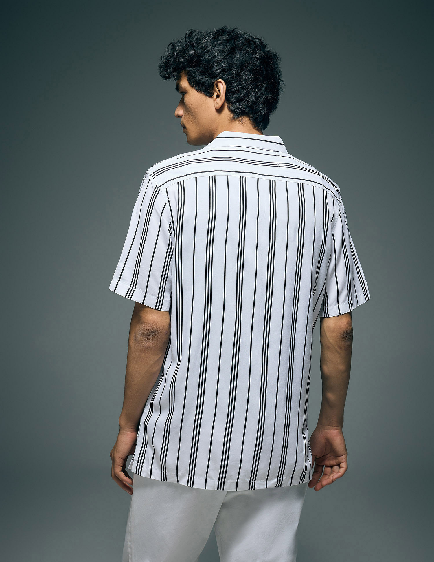 Flying Machine Vertical Striped Original Cuban Shirt