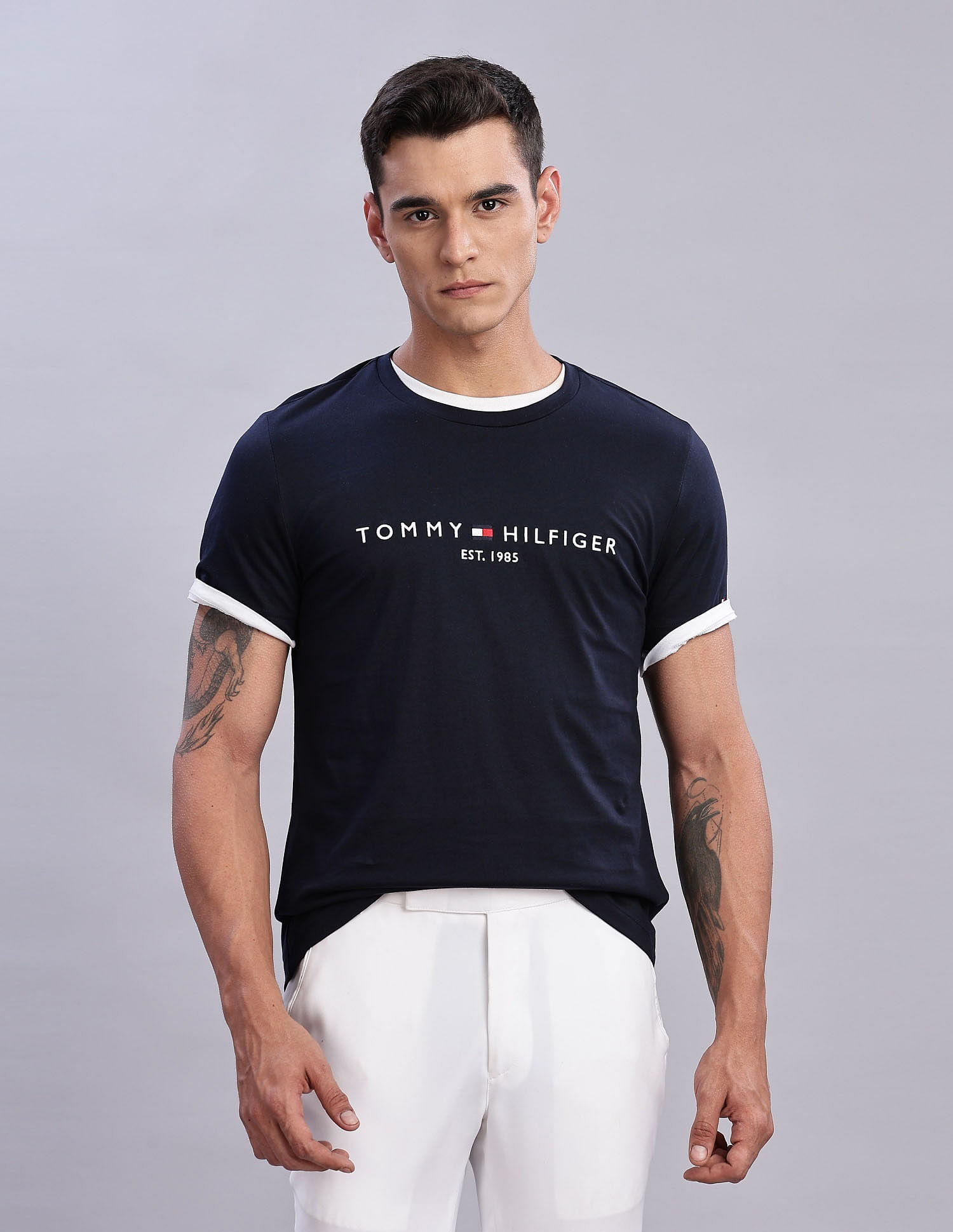 Tommy Hilfiger Mens Blue Logo T-Shirt
