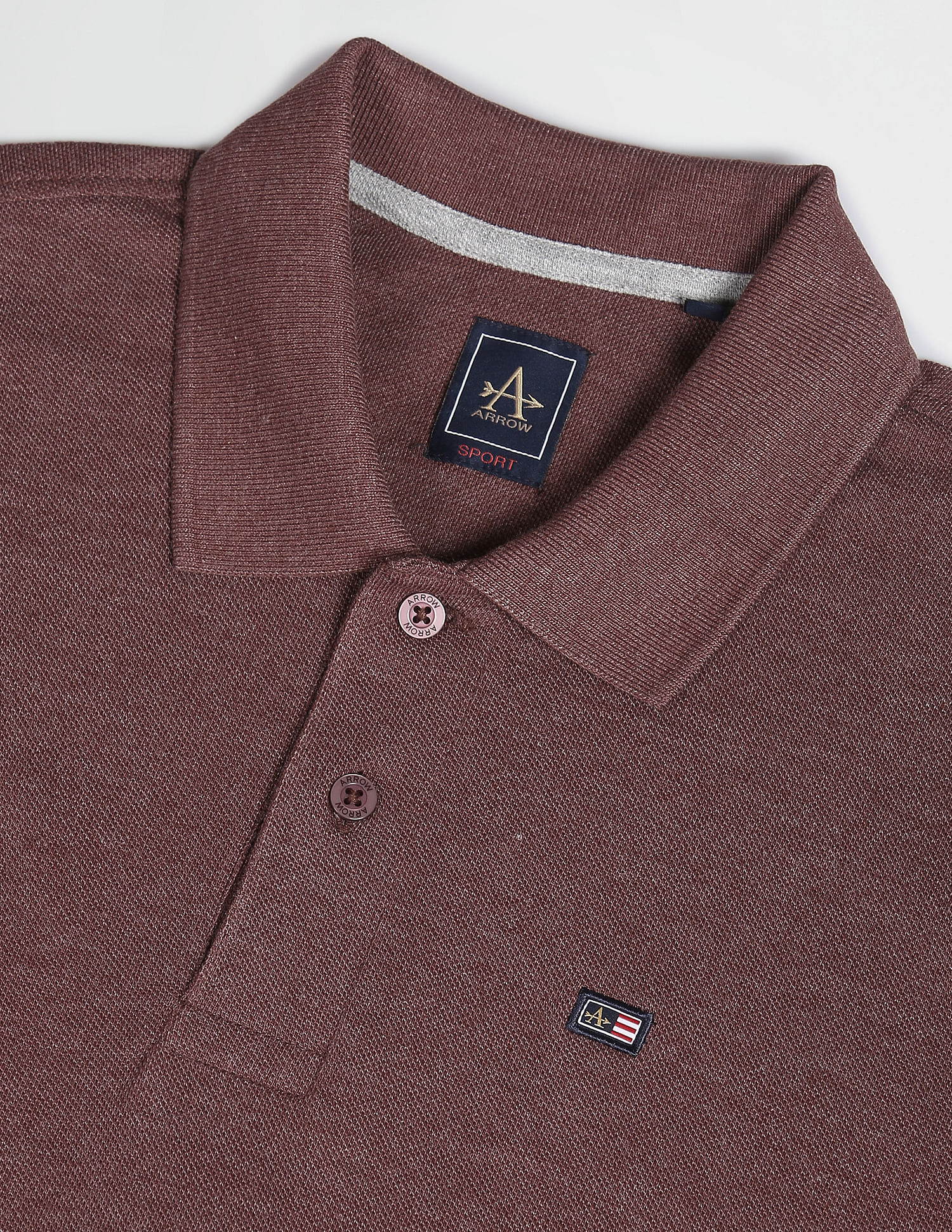 Arrow Sports Pique Knit Solid Polo Shirt