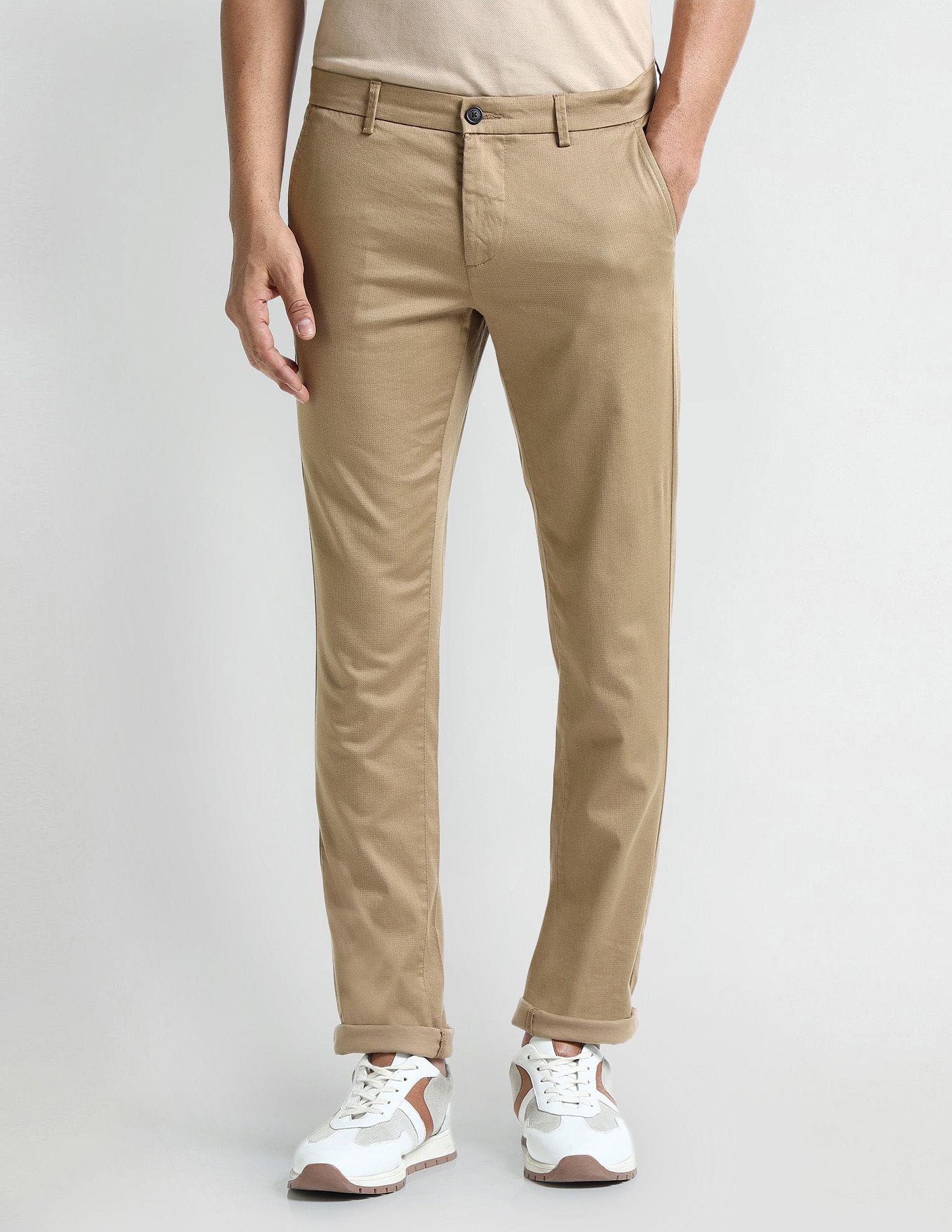 Arrow Sport Slim Fit Geometric Patterned Trousers