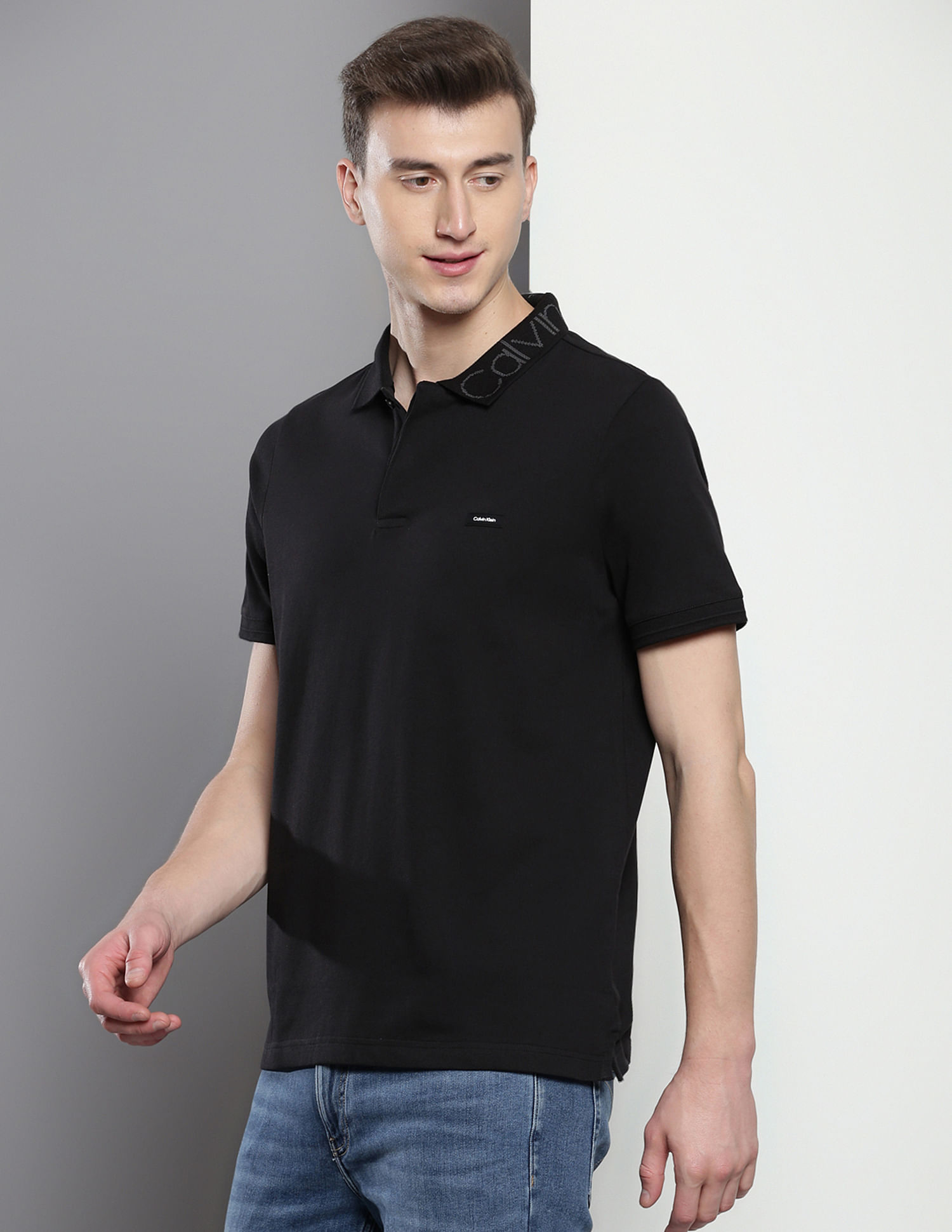 Calvin Klein Logo Collar Organic Cotton Polo Shirt