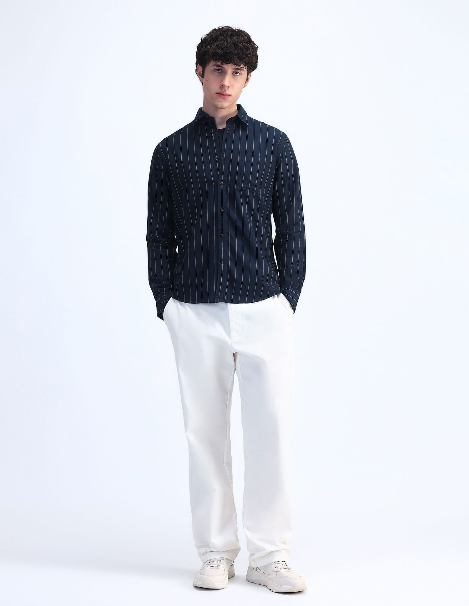 Flying Machine Slim Fit Striped Shirt