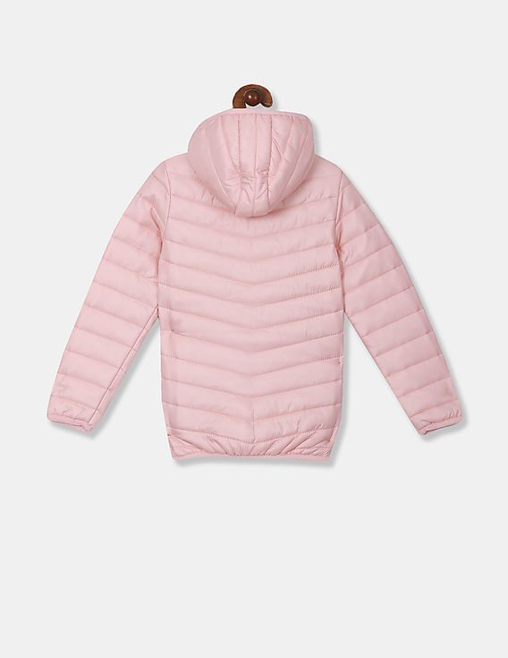 Buy Polo Kids Girls Light Pink Hooded Solid Puffer