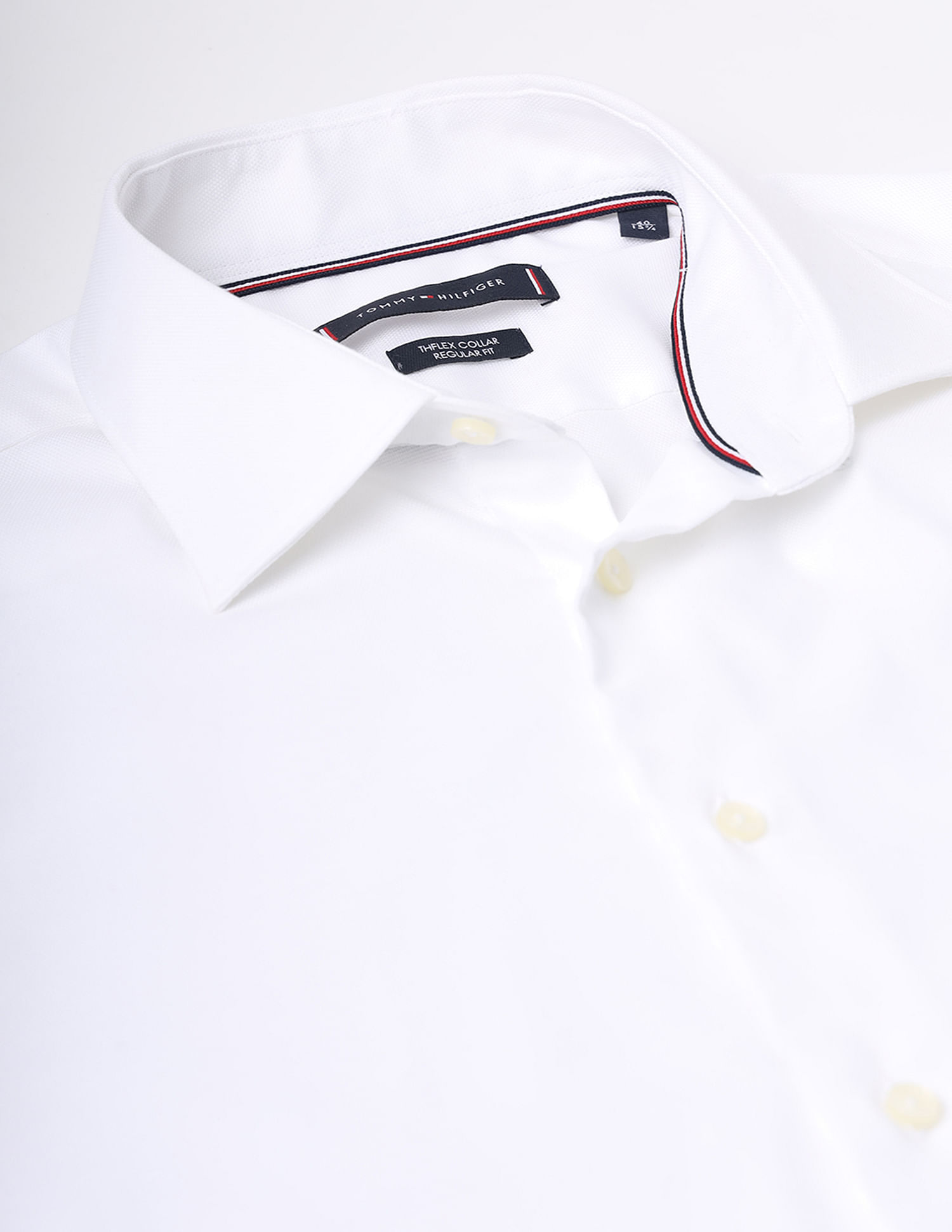 Tommy Hilfiger Cutaway Collar Long Sleeve Solid Shirt