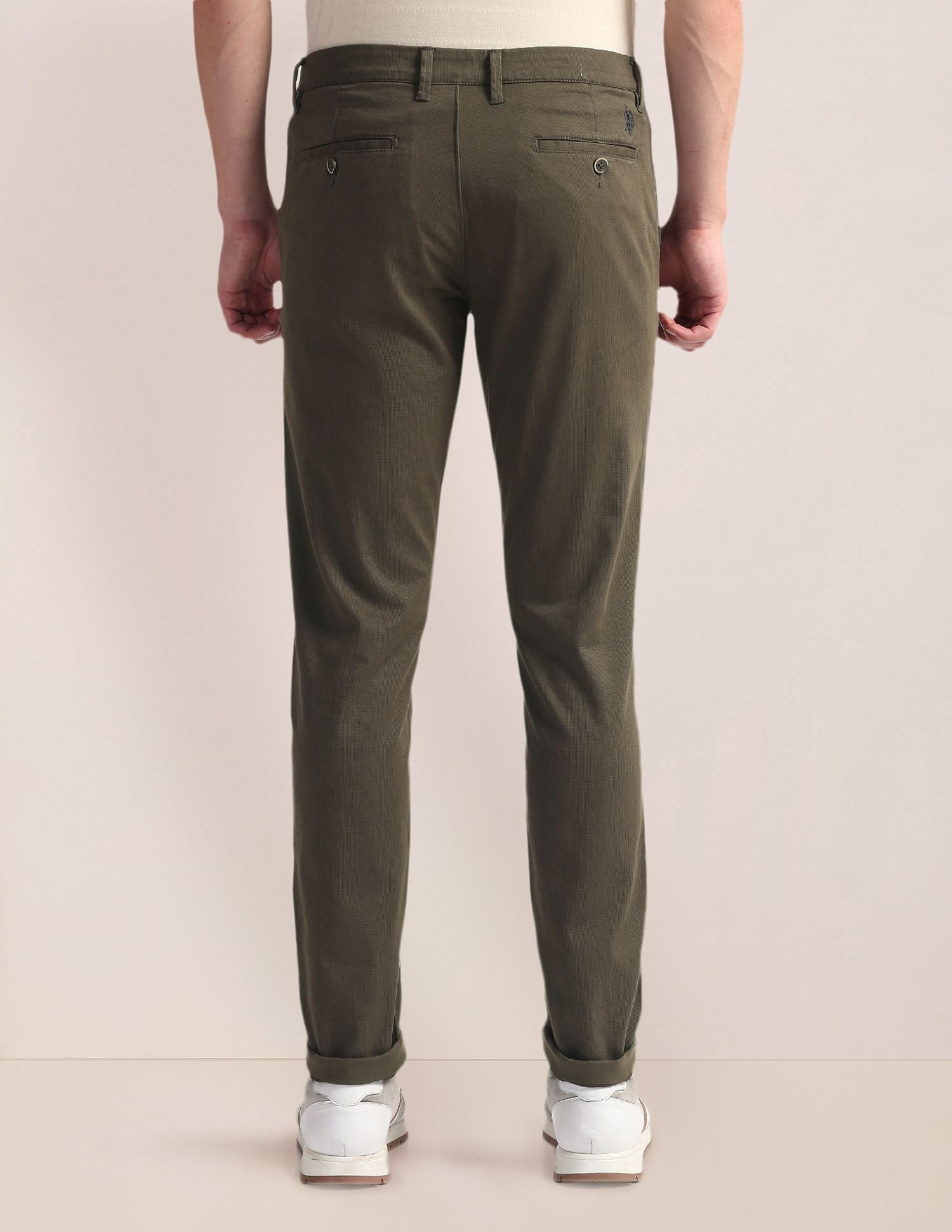 U.S. Polo Assn. Mid Rise Geometric Print Trousers