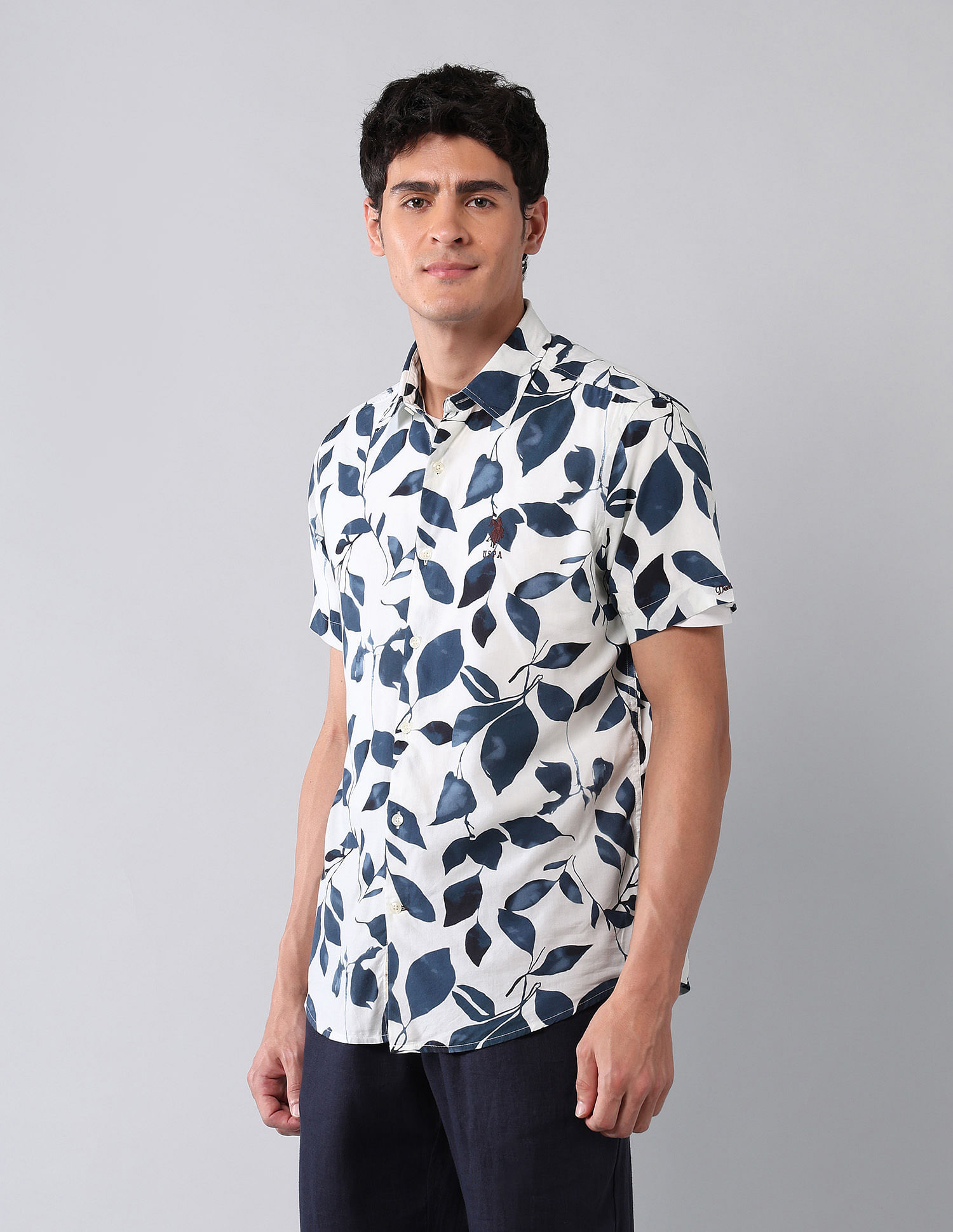 U.S. Polo Assn. Denim Co. Tropical Printed Poplin Shirt