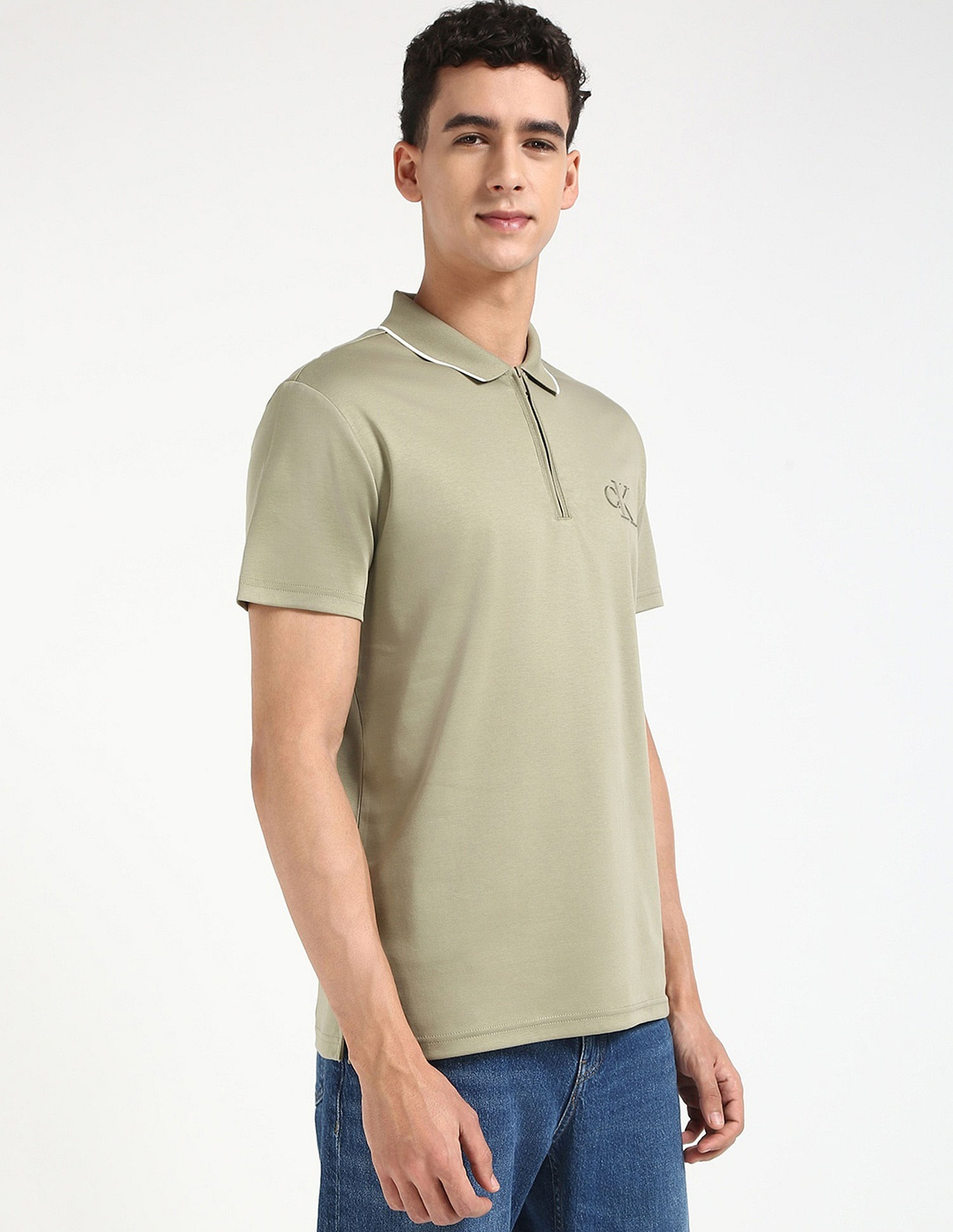 Calvin Klein Jeans Solid Regular Fit Cotton Polo Shirt