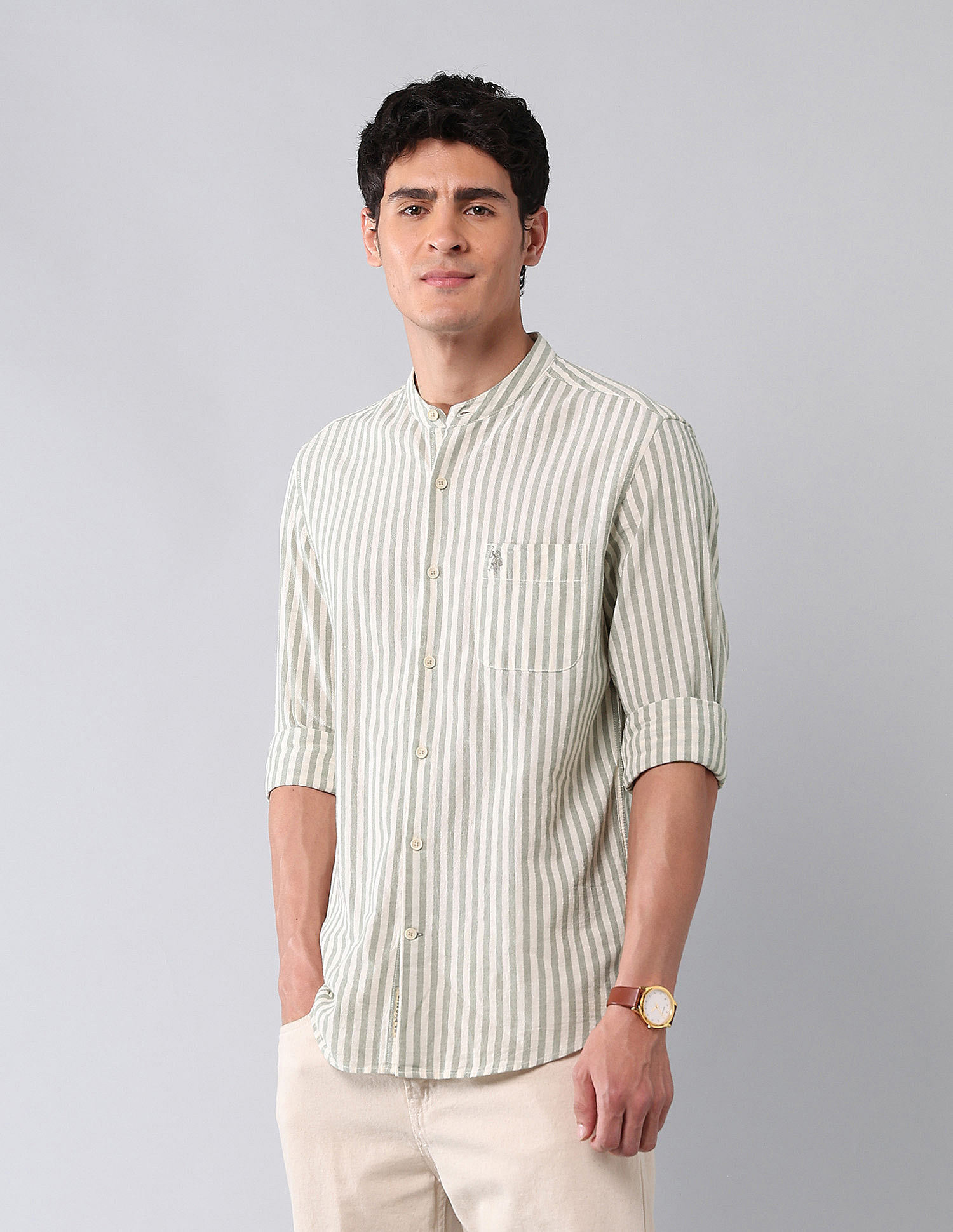 U.S. Polo Assn. Denim Co. Vertical Striped Pure Cotton Shirt