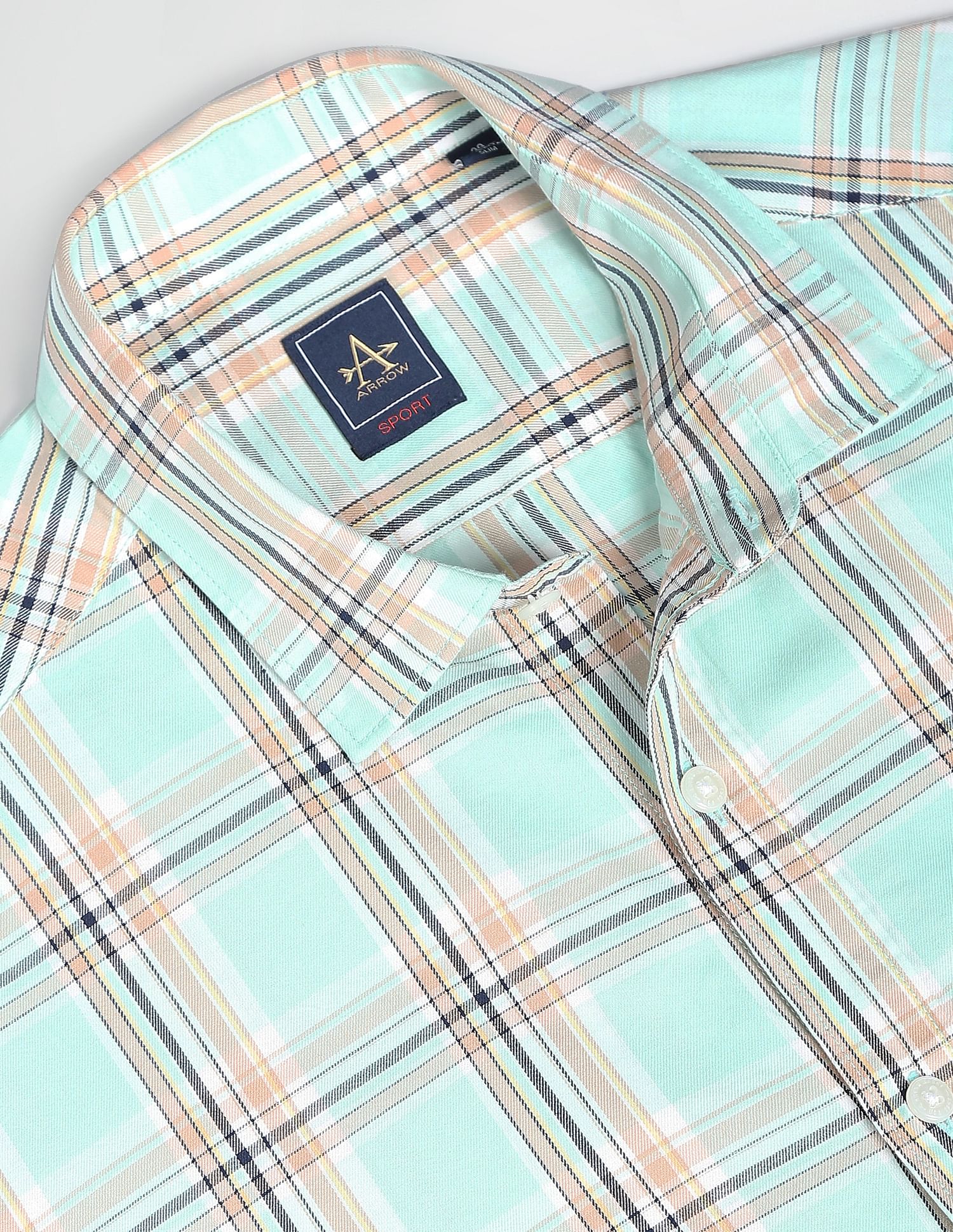 Arrow Sports Spread Collar Cotton Casual Shirt