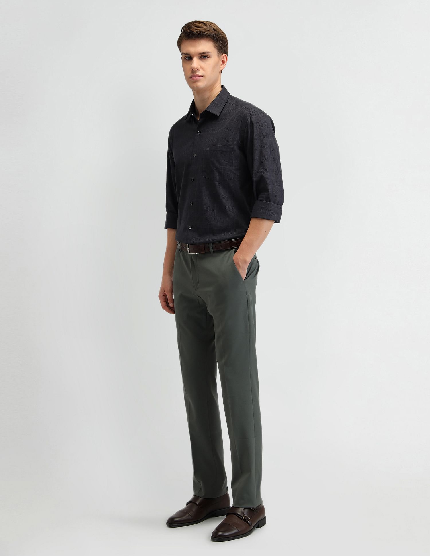 Arrow Houndstooth Cotton Formal Shirt
