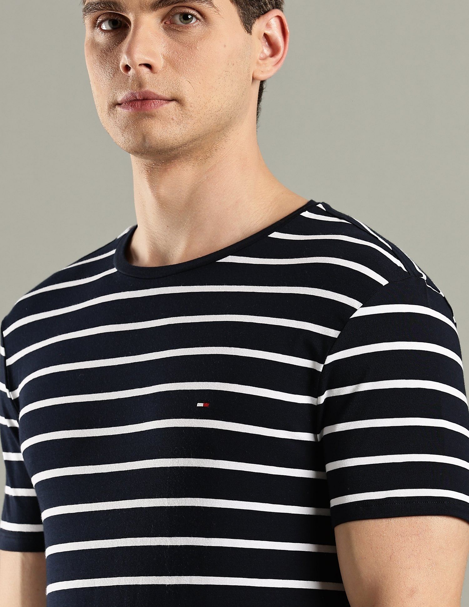 Tommy Hilfiger Striped Slim-Fit Cotton T-Shirt
