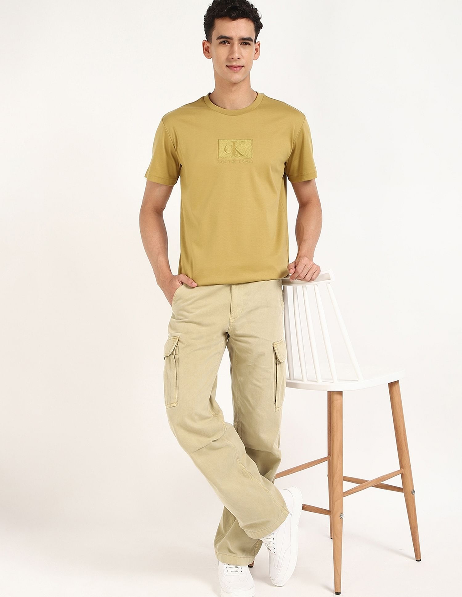 Calvin Klein Jeans Embroidered Logo Regular-Fit Cotton T Shirt