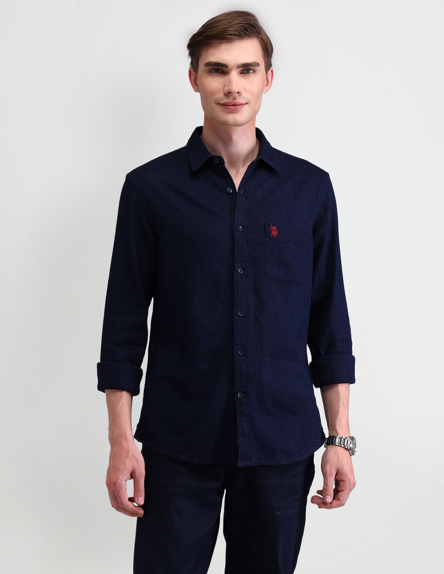 U.S. Polo Assn. Denim Co. Slim Dobby Solid Shirt