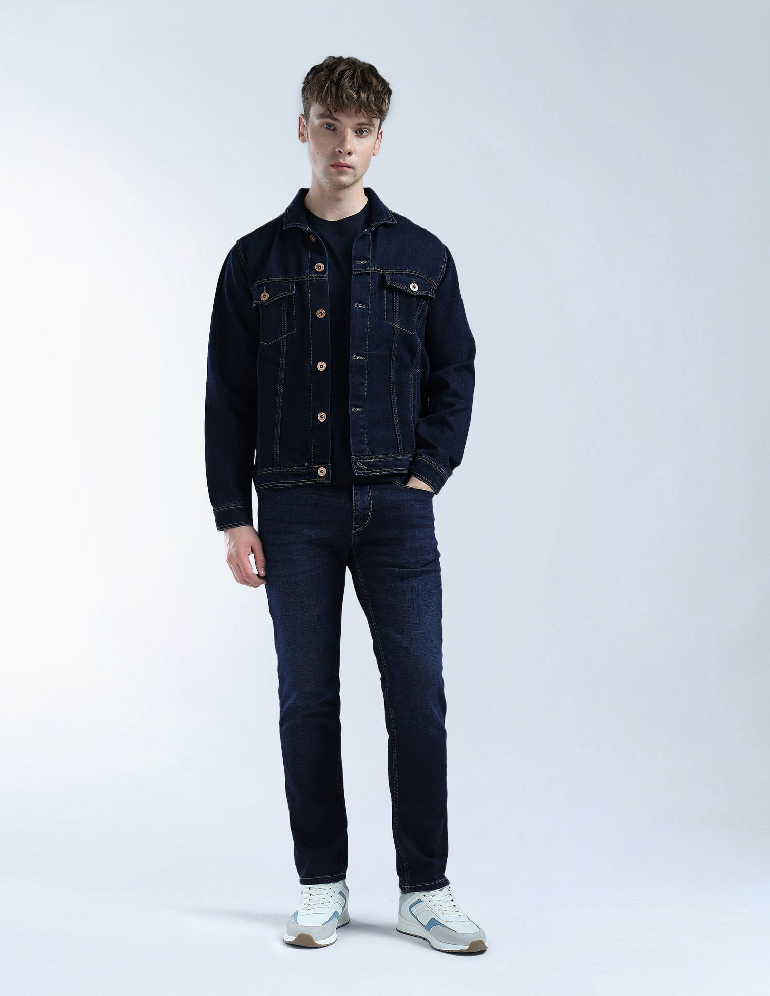 Flying Machine Freddie Slim Straight Fit Light Washed Jeans