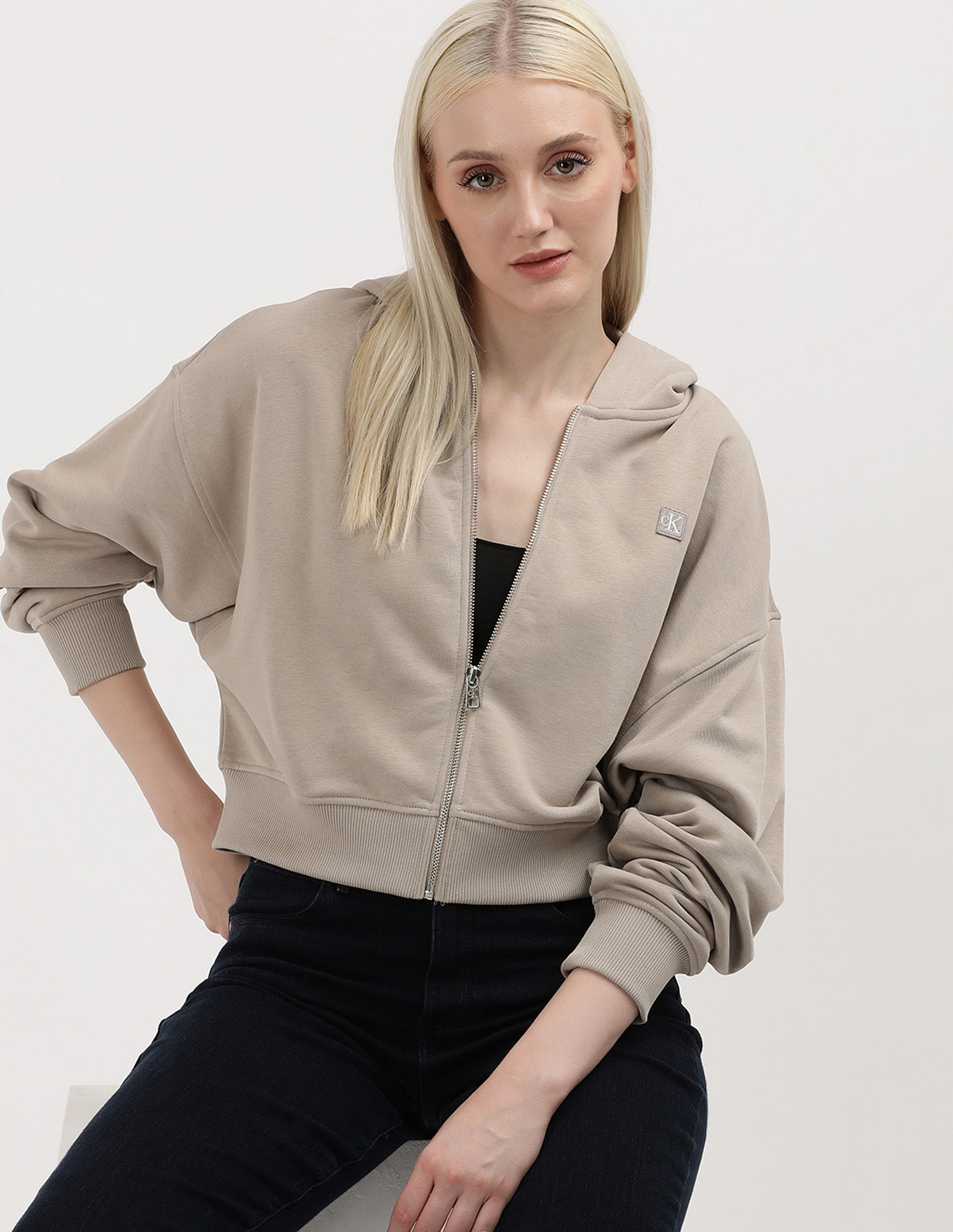 Calvin Klein Brand Badge Hood Sweatshirt