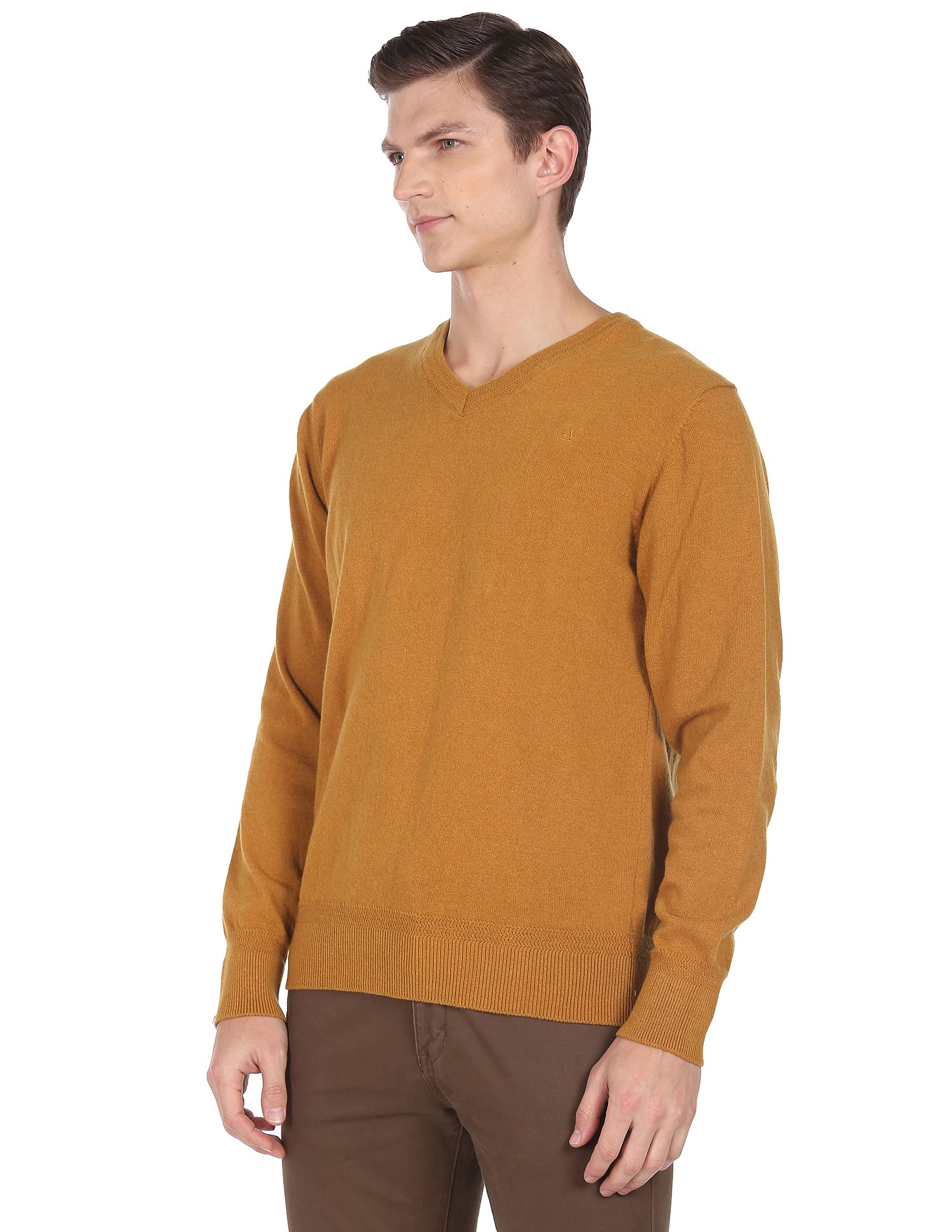 Yellow v neck on sale sweater