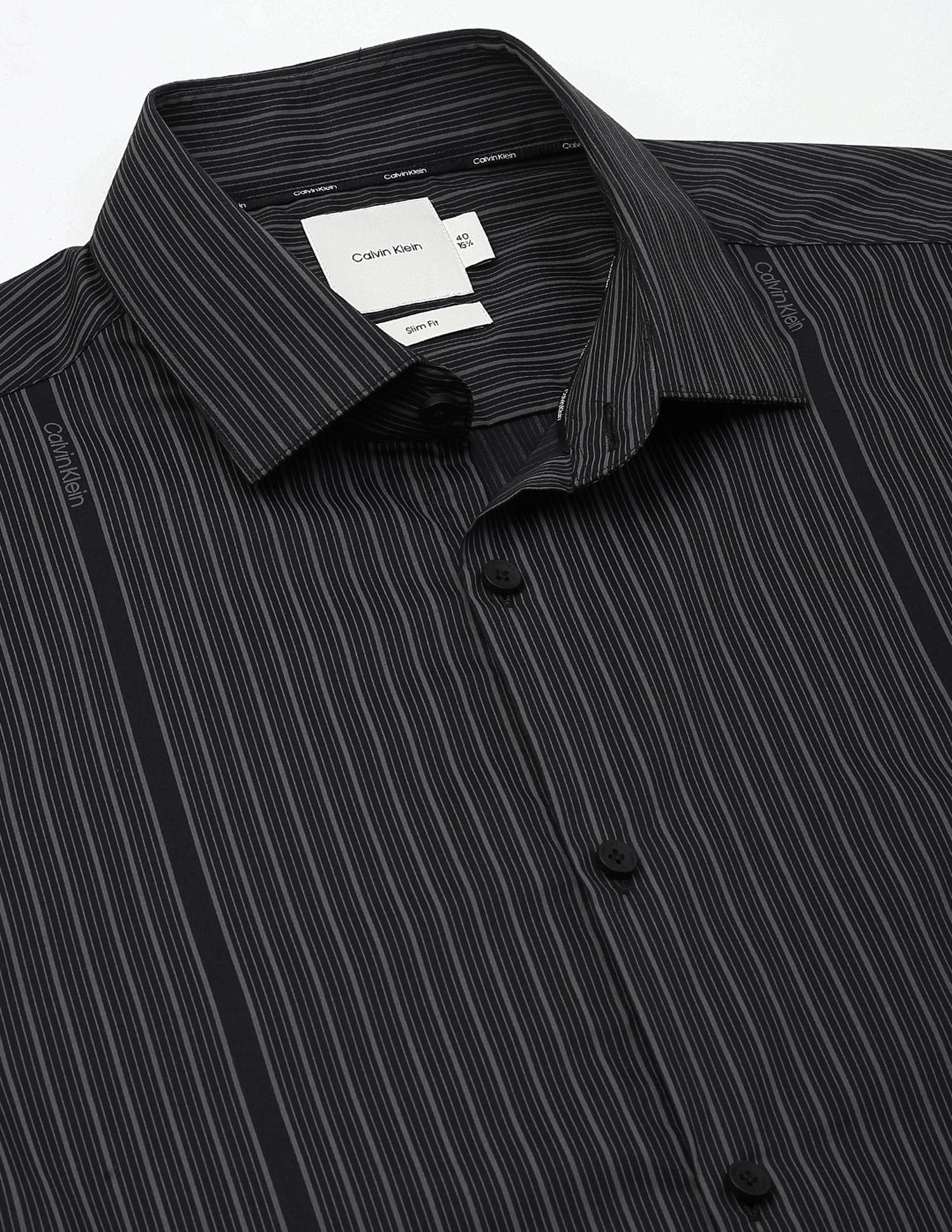 Calvin Klein Jeans Striped Slim-Fit Cotton Shirt