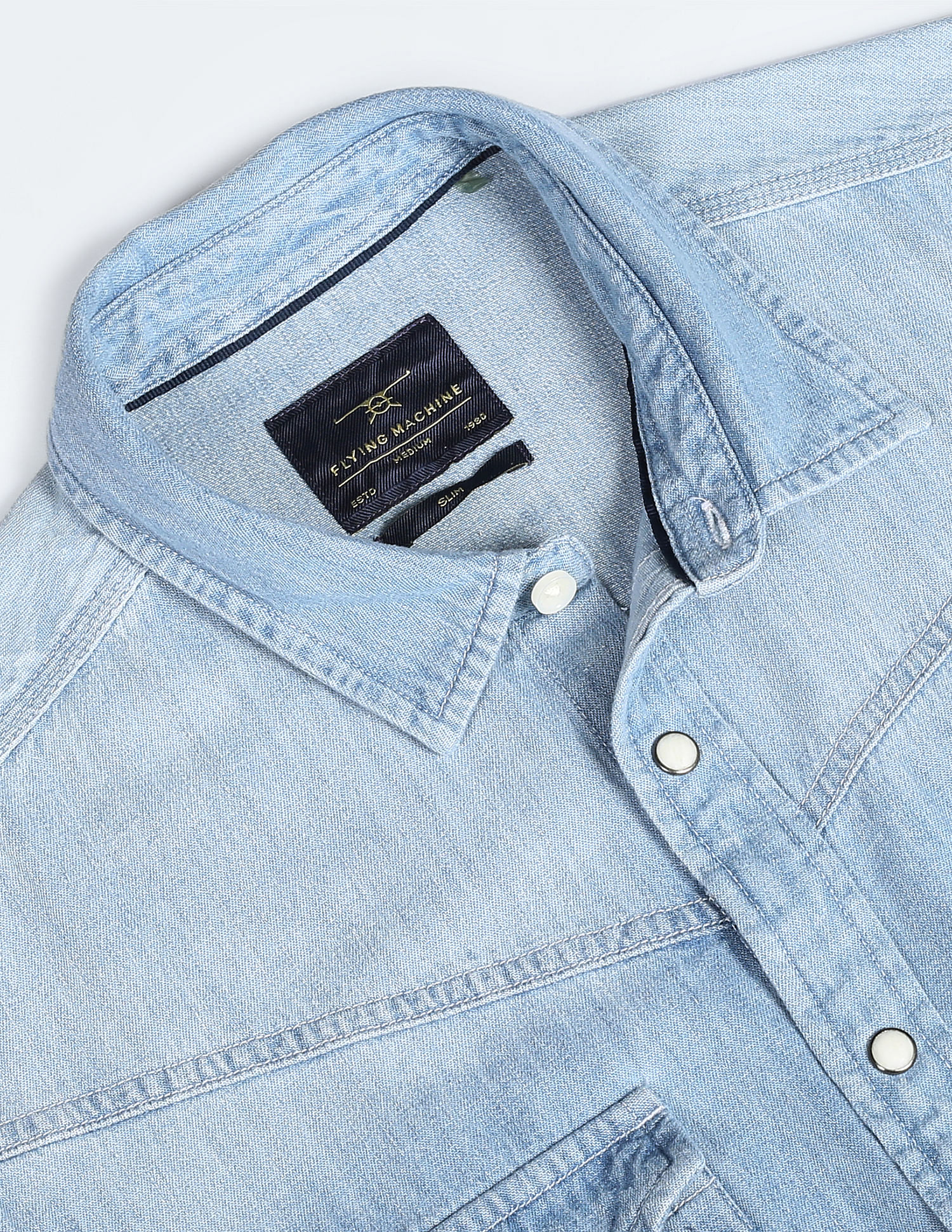 Flying Machine Chambray Cotton Shirt