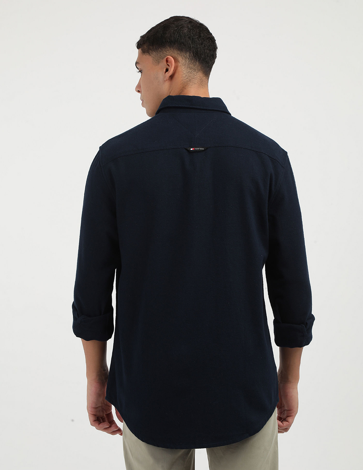 Tommy Hilfiger Solid Cotton Flannel Shirt