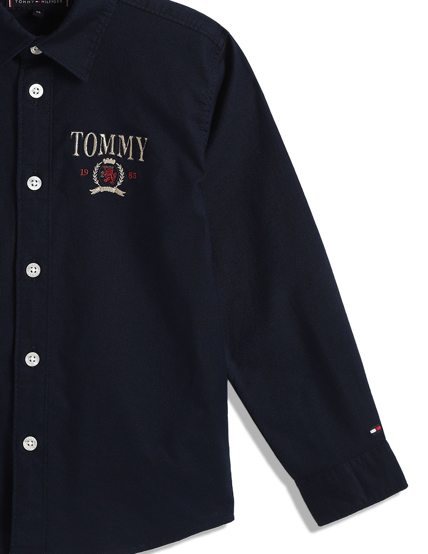 Tommy Hilfiger Kids Boys Logo Regular-Fit Cotton Shirt