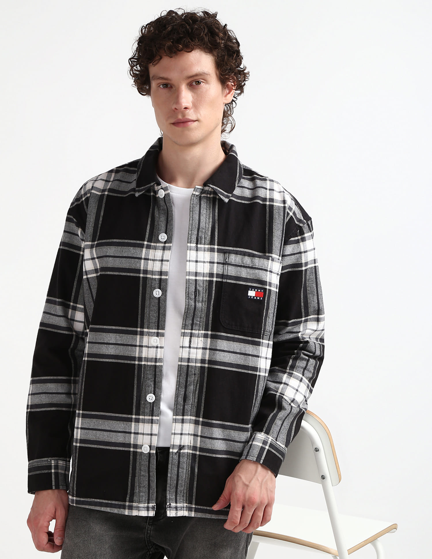 Buy Tommy Hilfiger Plaid Check Long Sleeve Overshirt
