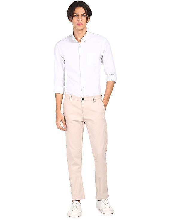 Buy Arrow Sports Mid Rise Solid Trousers - NNNOW.com