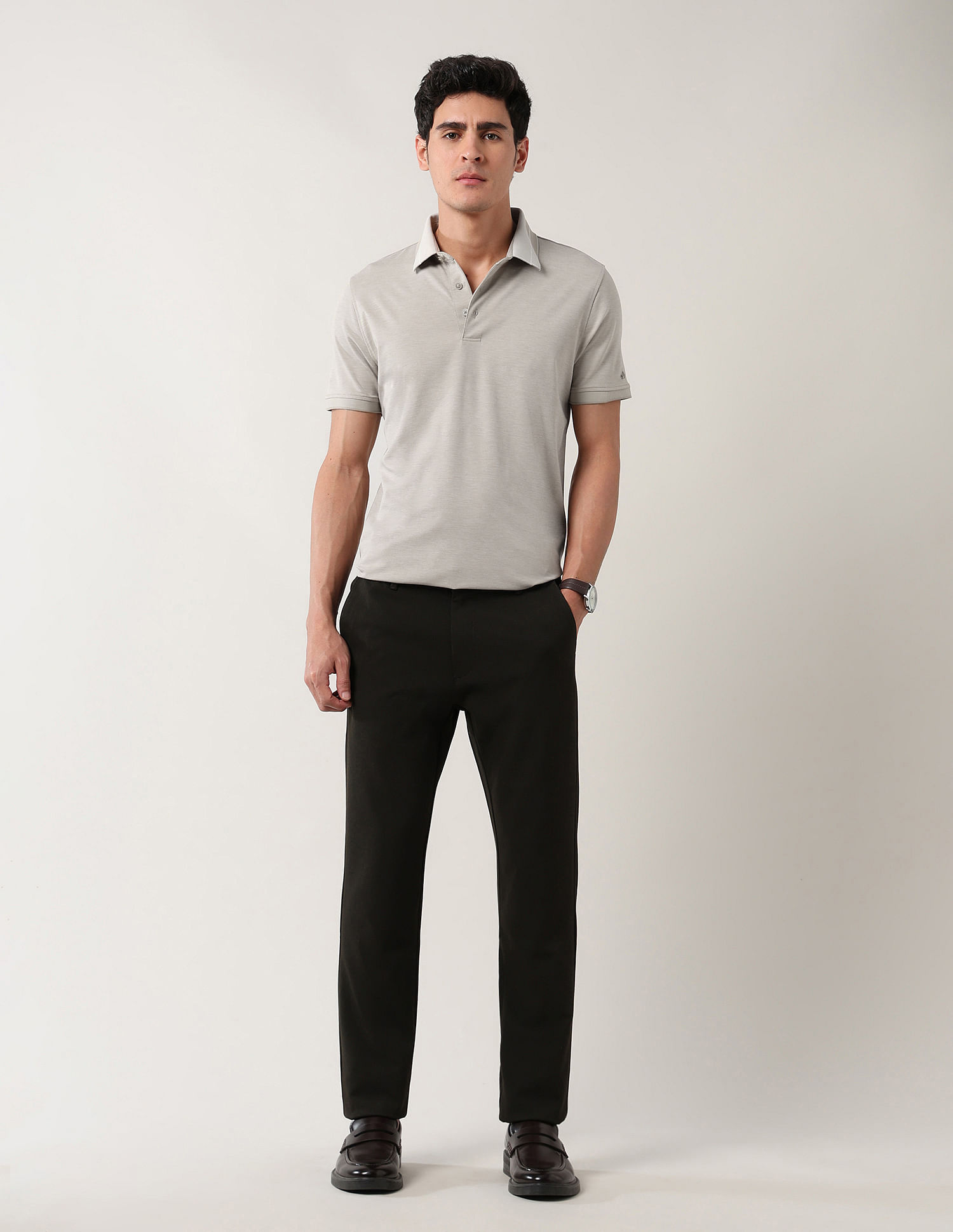 Arrow Solid Pure Cotton Polo Shirt