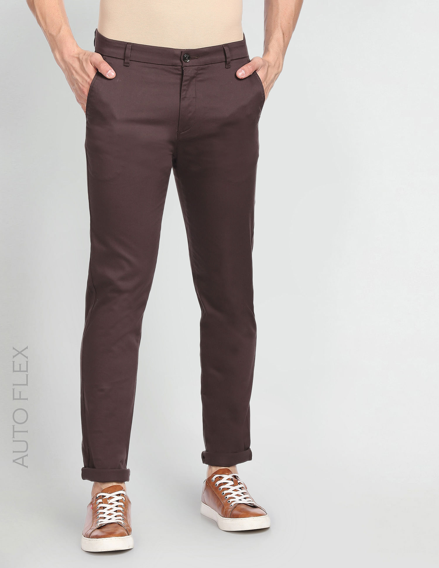 Buy Arrow Sport Olive Slim Fit Flat Front Trousers for Men's Online @ Tata  CLiQ
