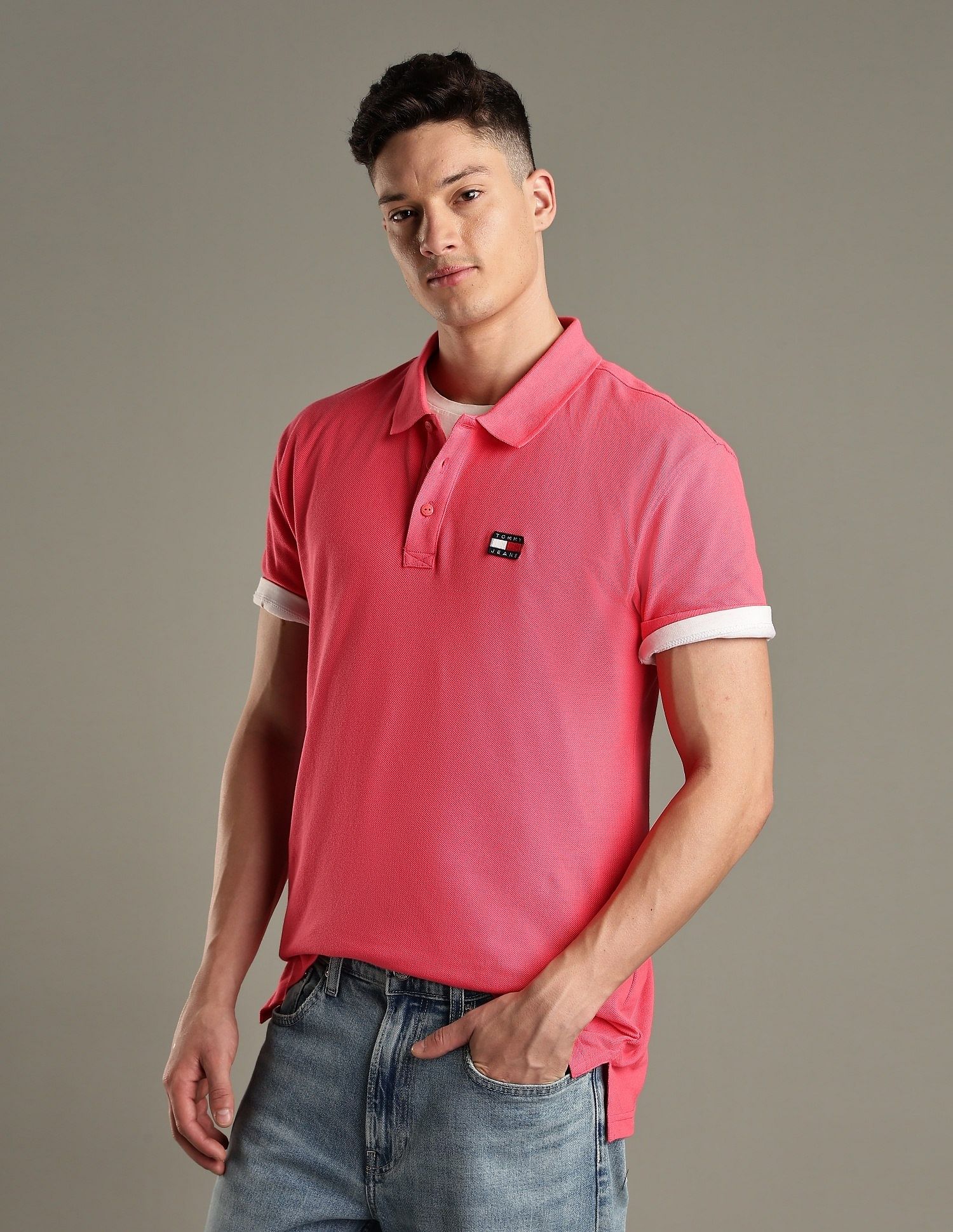 Tommy Hilfiger Solid Regular-Fit Cotton Polo Shirt