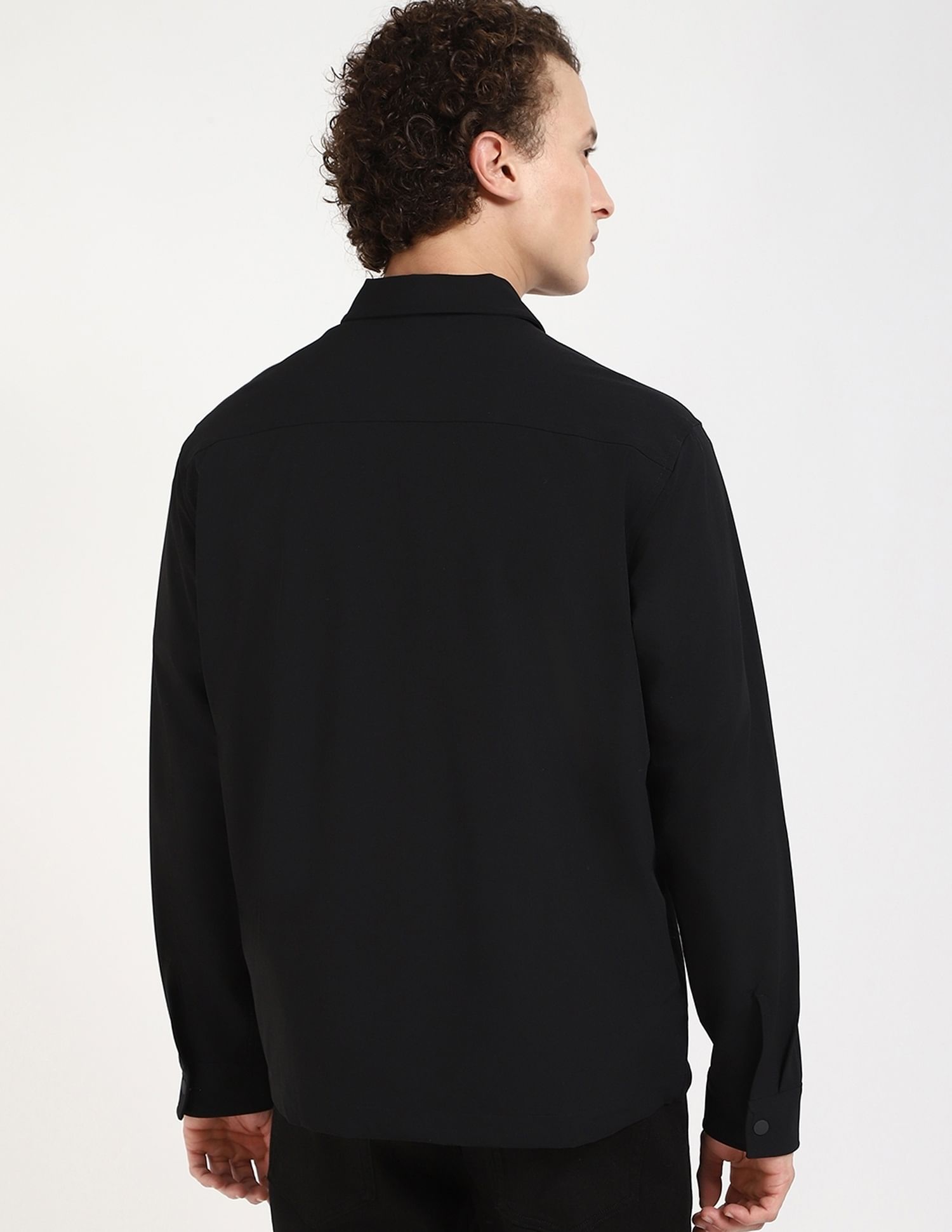 Calvin Klein Jeans Solid Boxy-Fit Poplin Woven Shirt