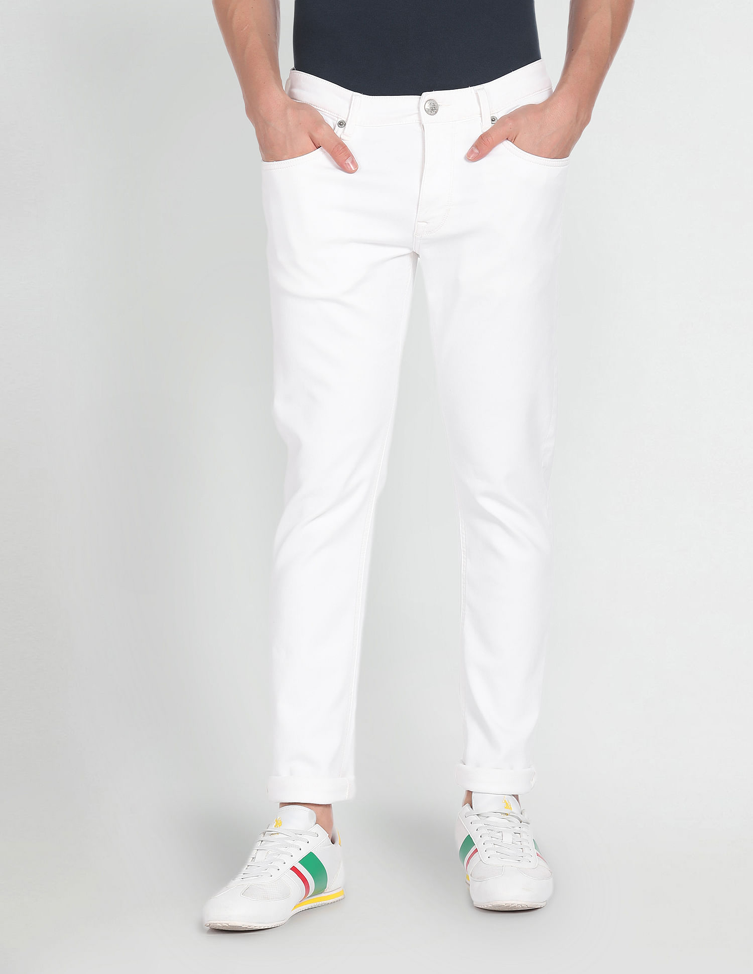 U.S. Polo Assn. Denim Co. Brandon Slim Tapered White Jeans