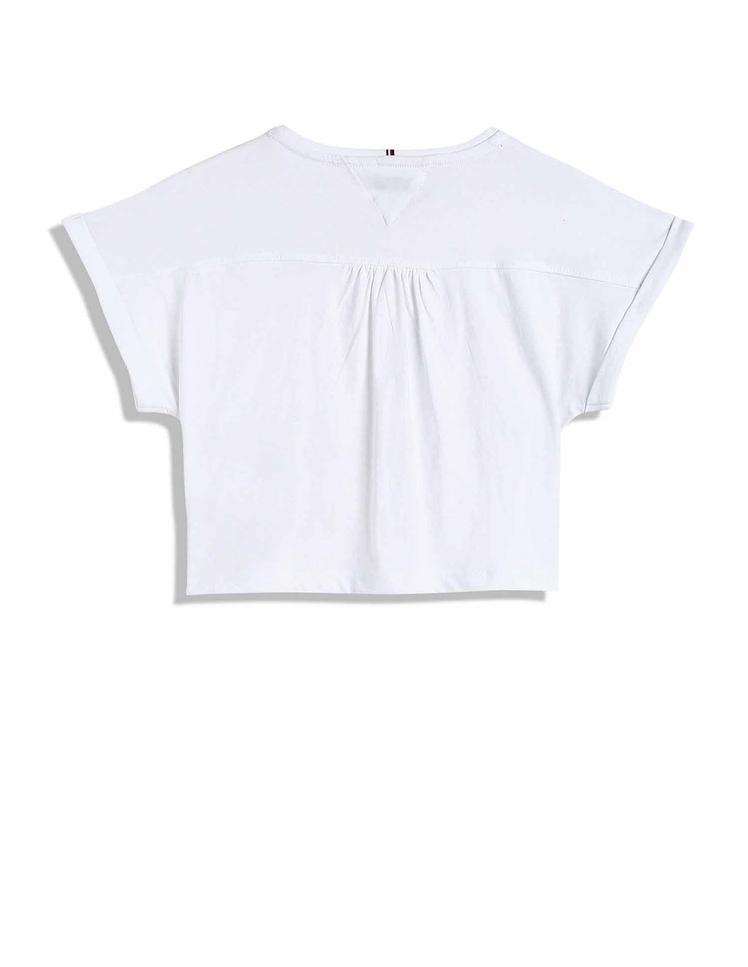 Tommy Hilfiger Kids Girls Logo Relaxed-Fit Cotton T-Shirt
