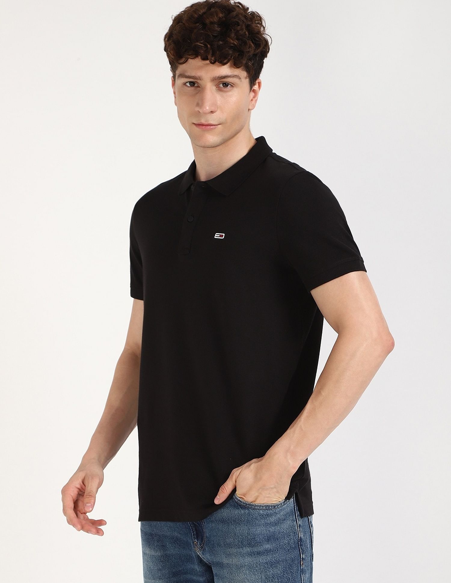 Tommy Hilfiger Solid Slim-Fit Cotton Polo Shirt