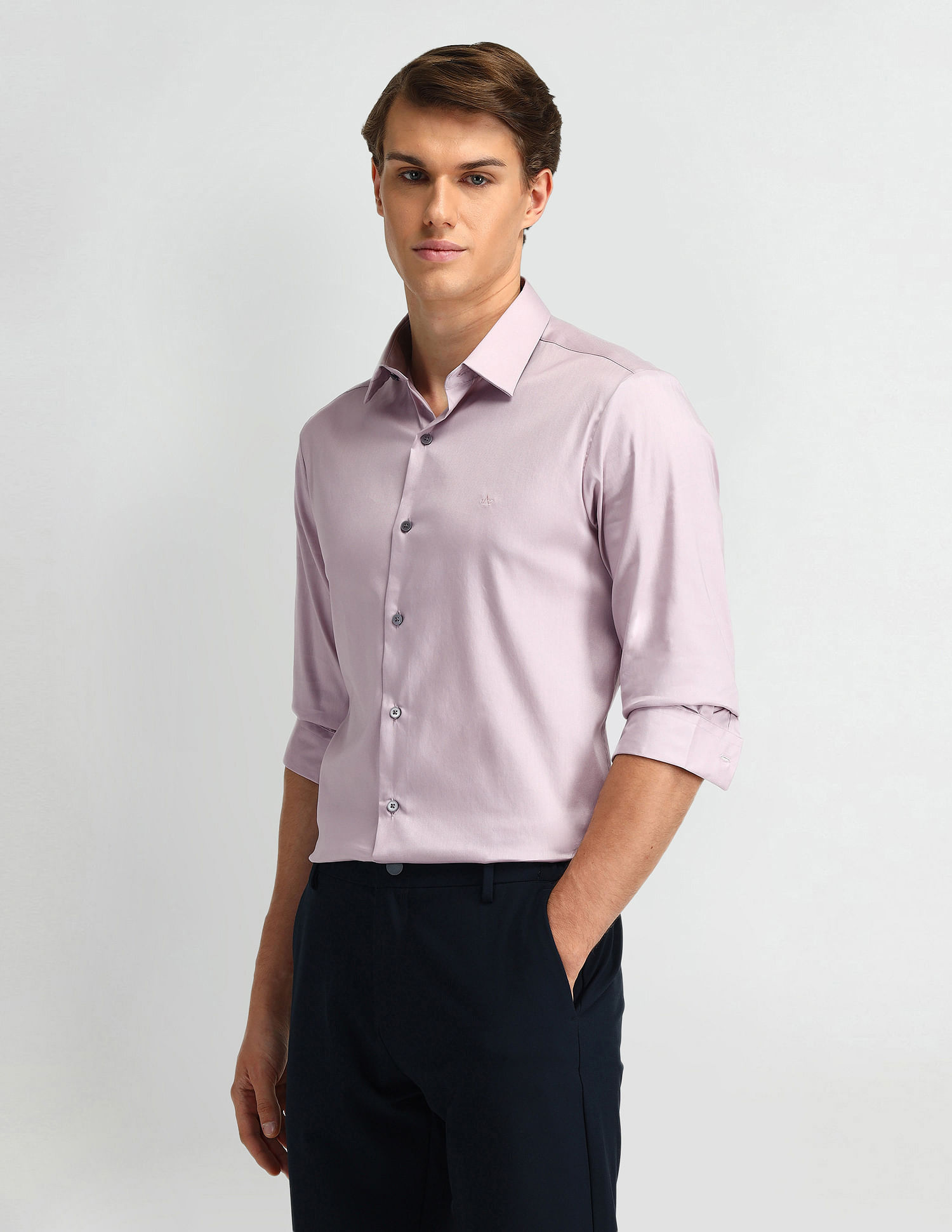 Arrow Newyork Brooklyn Ultra Slim Fit Solid Shirt