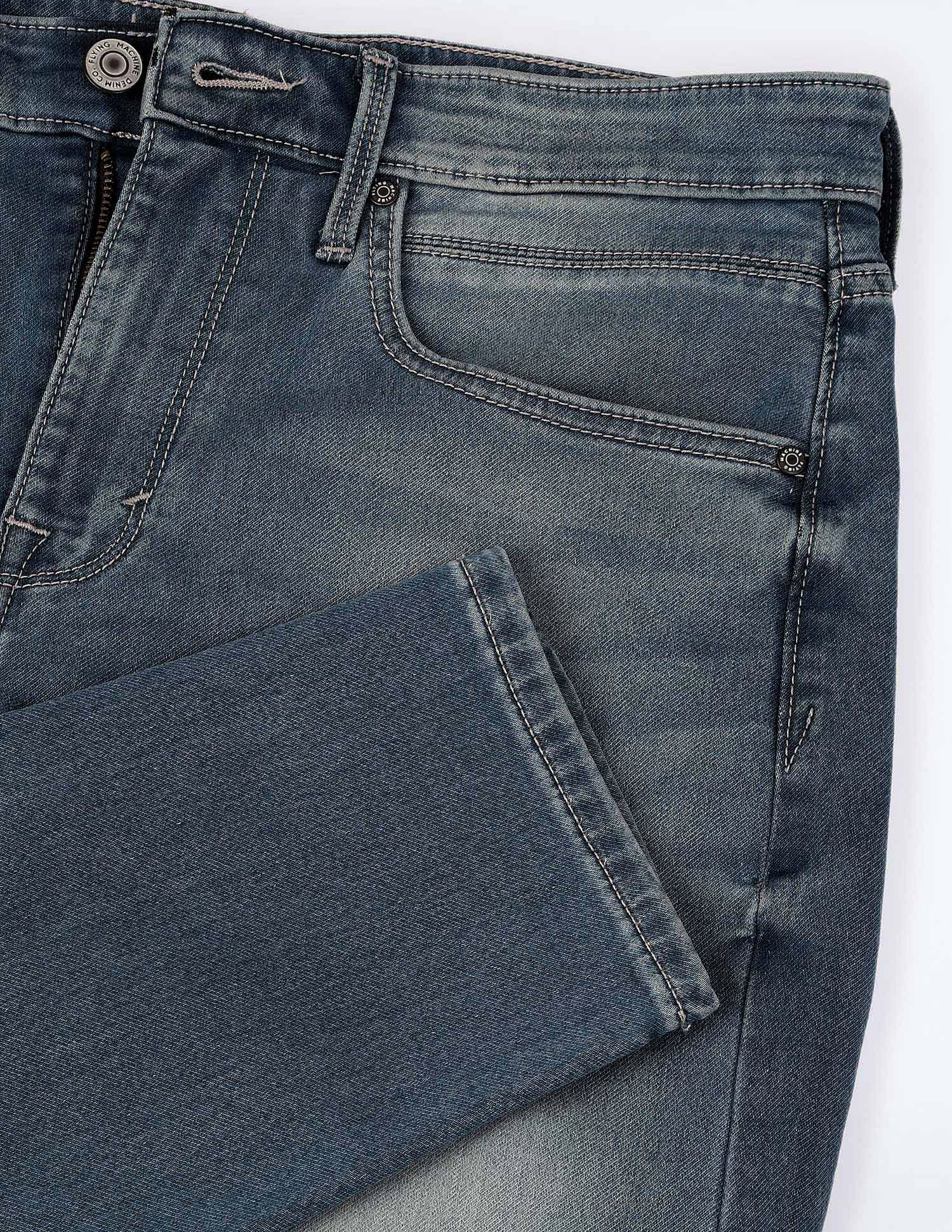 Flying Machine Mankle Relax Tapered Fit Distressed Jeans