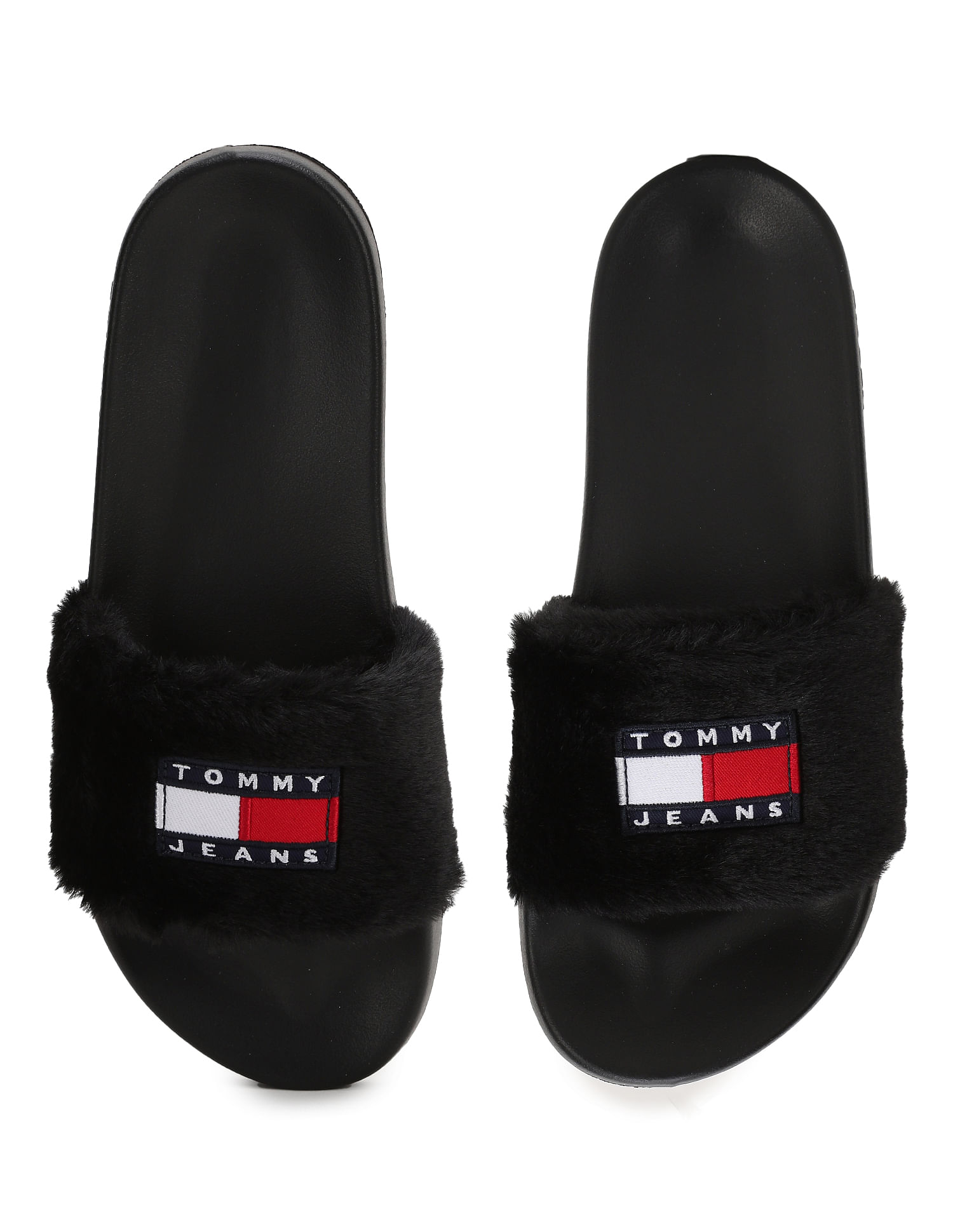 Tommy store fur slides