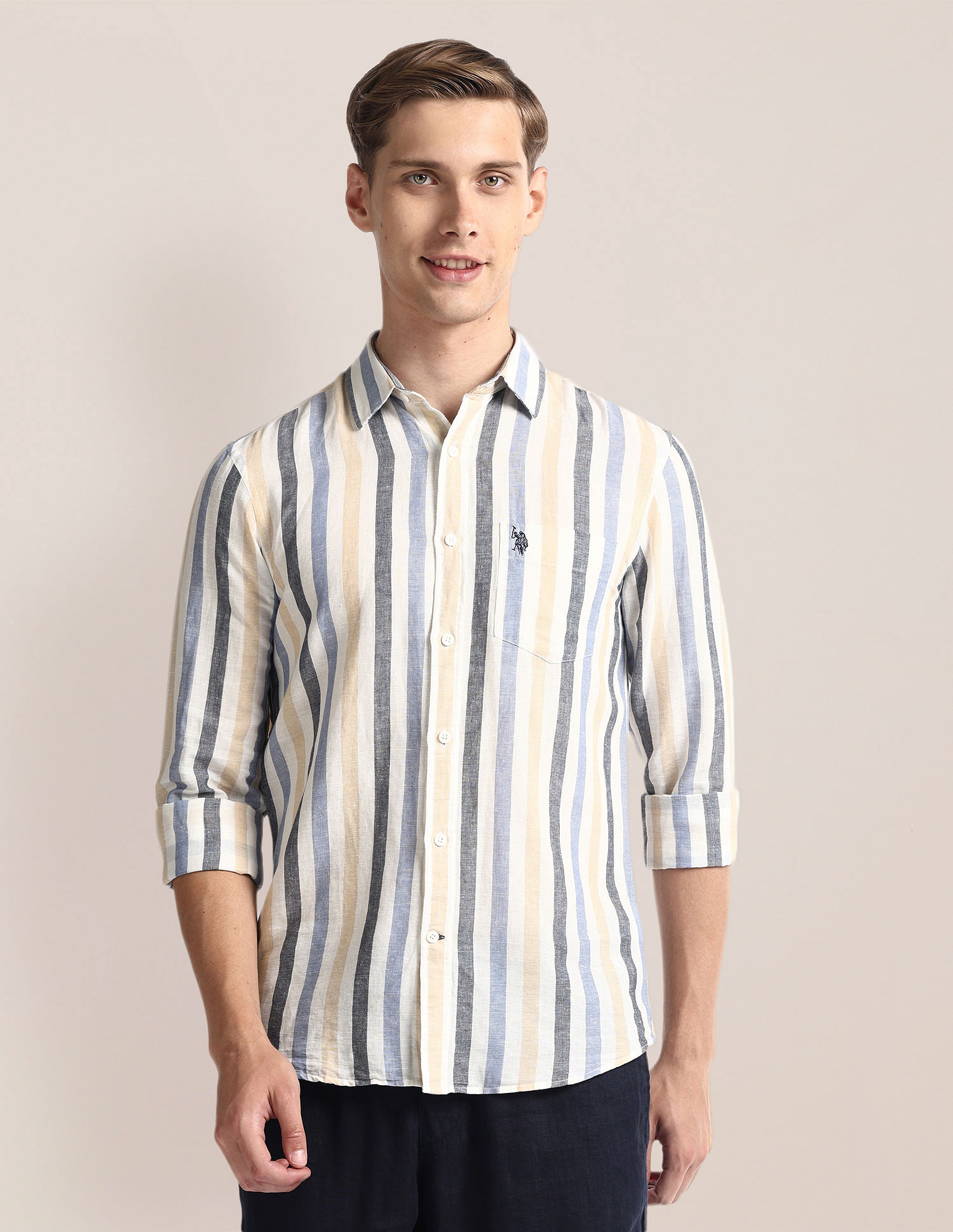 U.S. Polo Assn. Vertical Stripe Tailored Fit Shirt