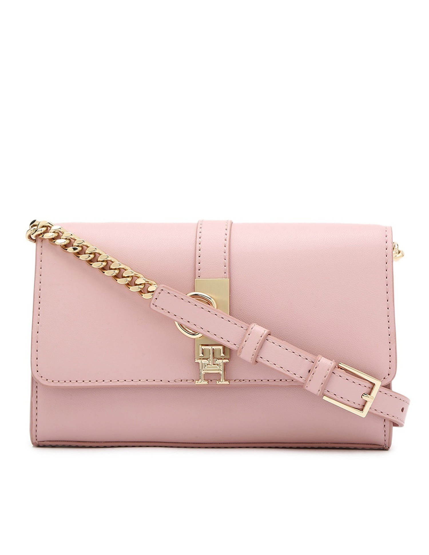 Buy Tommy Hilfiger Solid Pink Pu Sling Bag