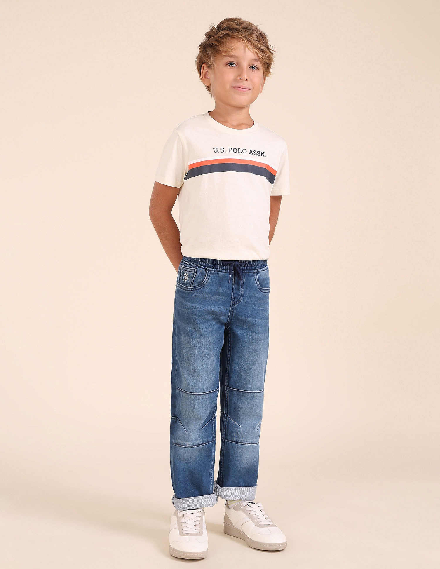 U.S. Polo Assn. Kids Boys Regular Fit Blue Jeans