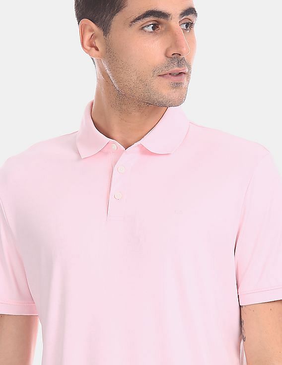 calvin klein pink polo shirt