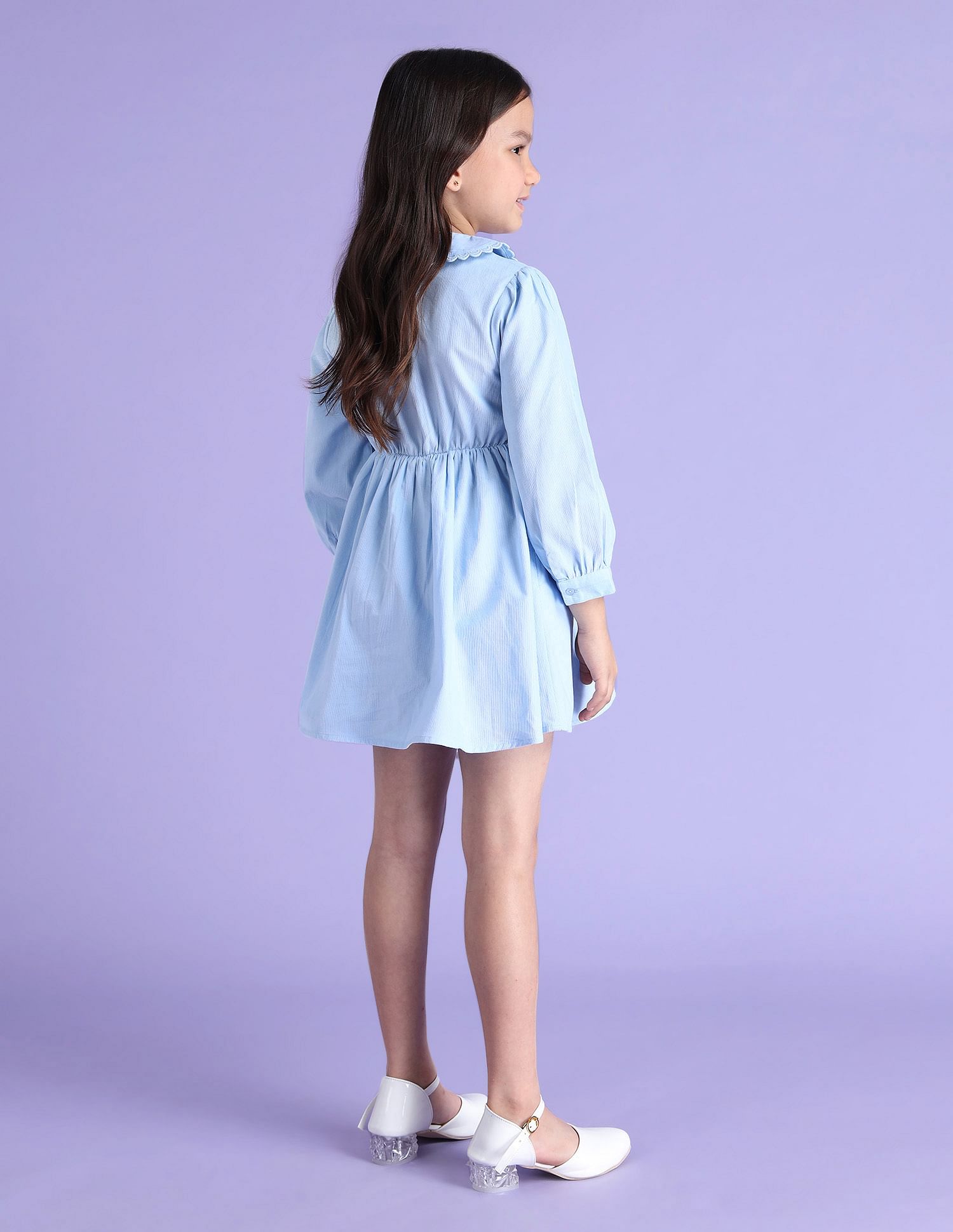 U.S. Polo Assn. Kids Girls Peterpan Collar Corduroy Dress