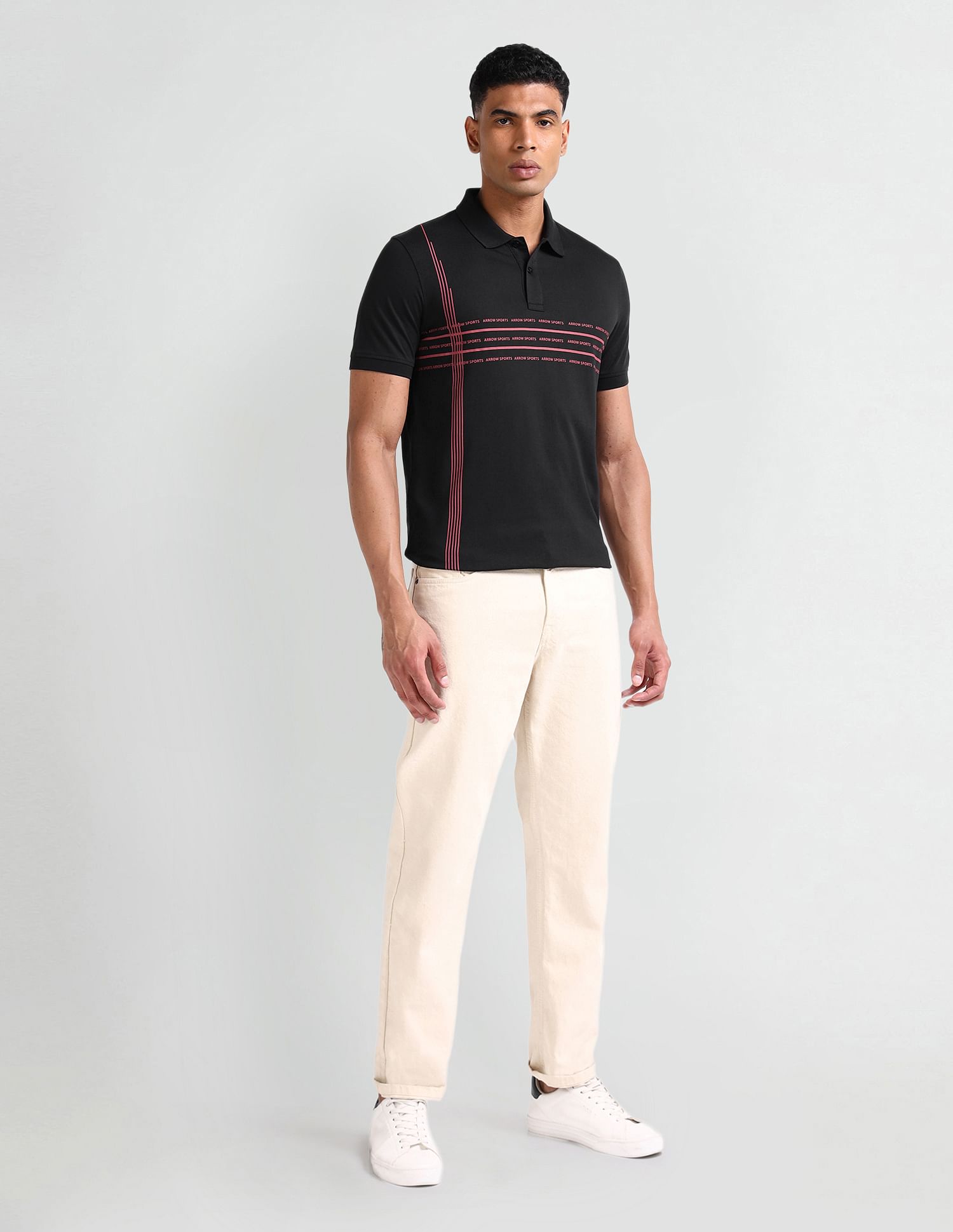 Arrow Sport Brand Print Polo Shirt